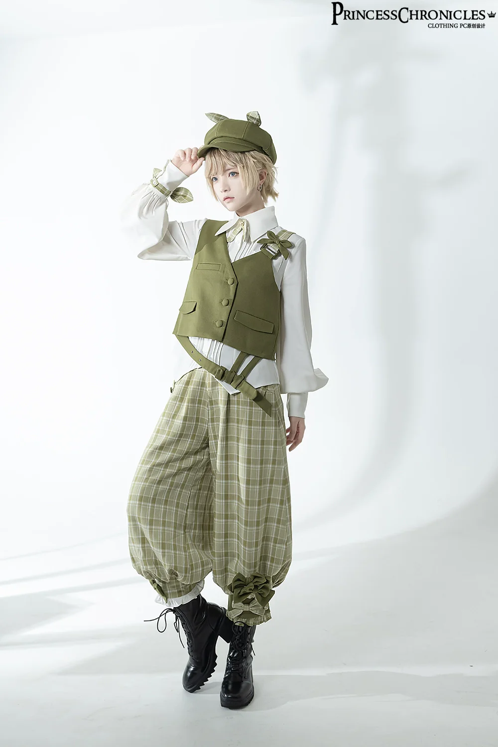 Secret Morning Paper - Ouji Lolita Shirt, Matcha Green Capri Pants - Image 20
