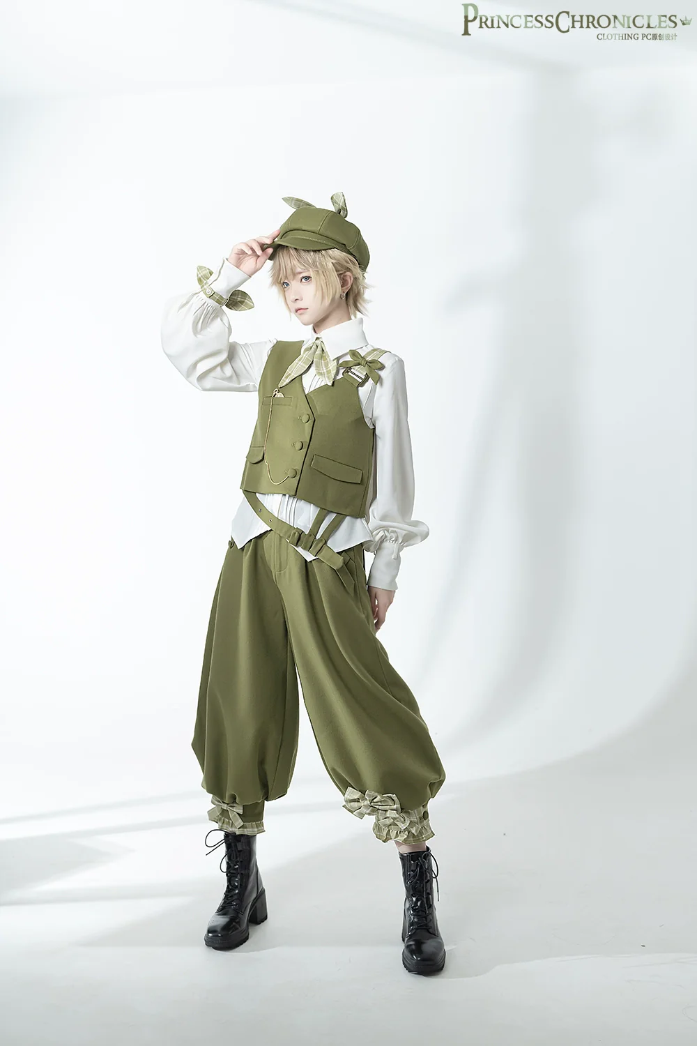 Secret Morning Paper - Ouji Lolita Shirt, Matcha Green Capri Pants - Image 21