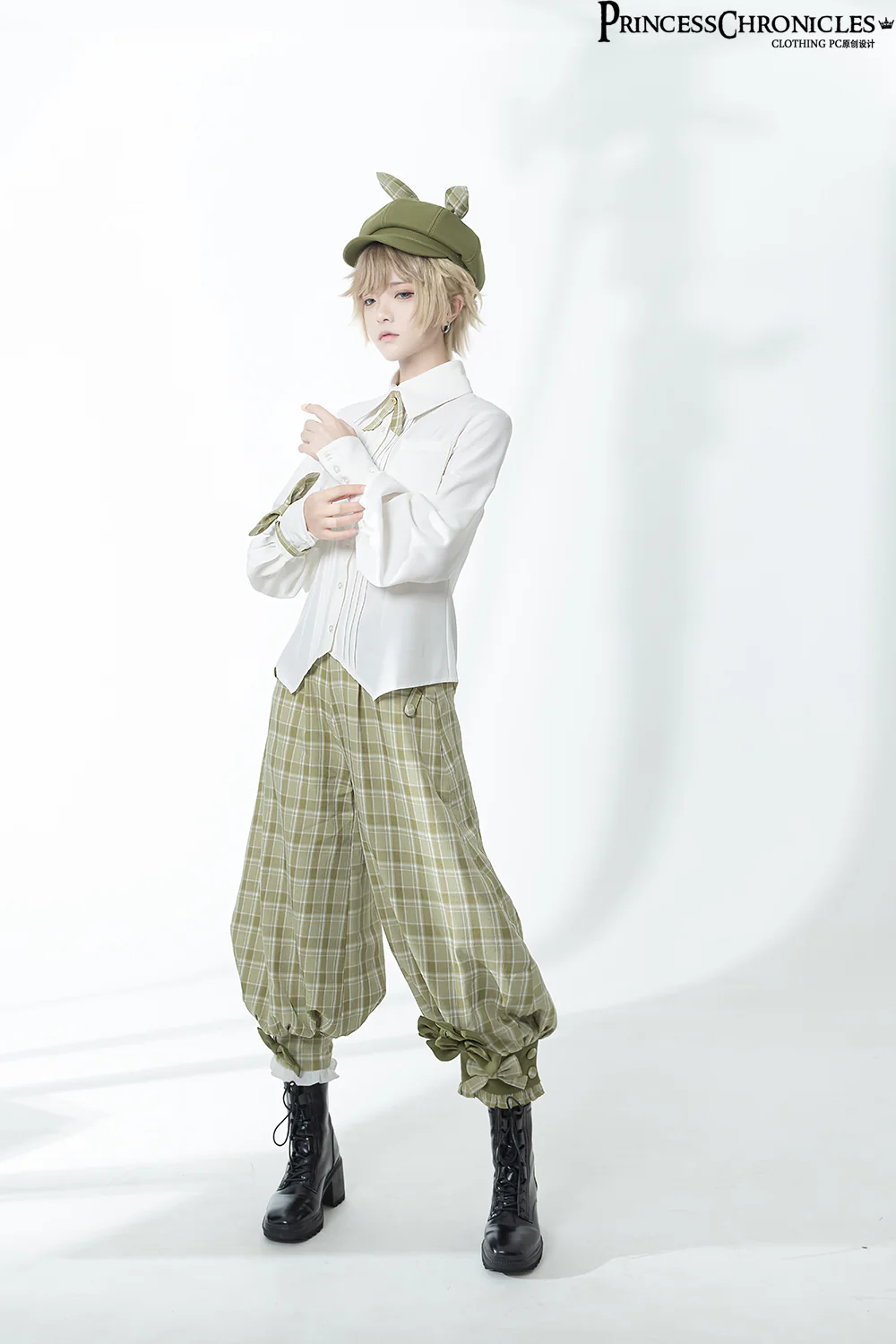 Secret Morning Paper - Ouji Lolita Shirt, Matcha Green Capri Pants - Image 22