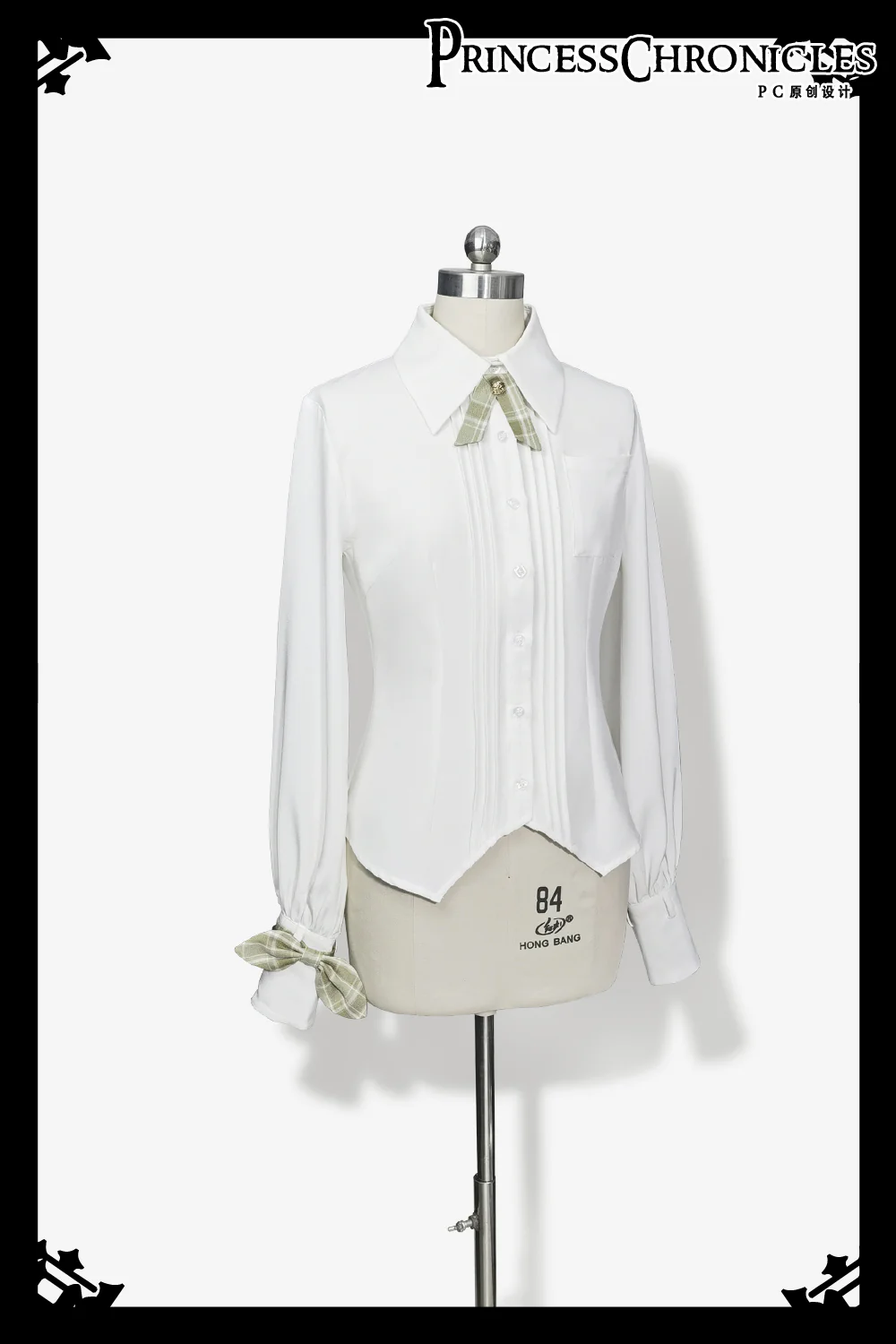 Secret Morning Paper - Ouji Lolita Shirt, Matcha Green Capri Pants - Image 4