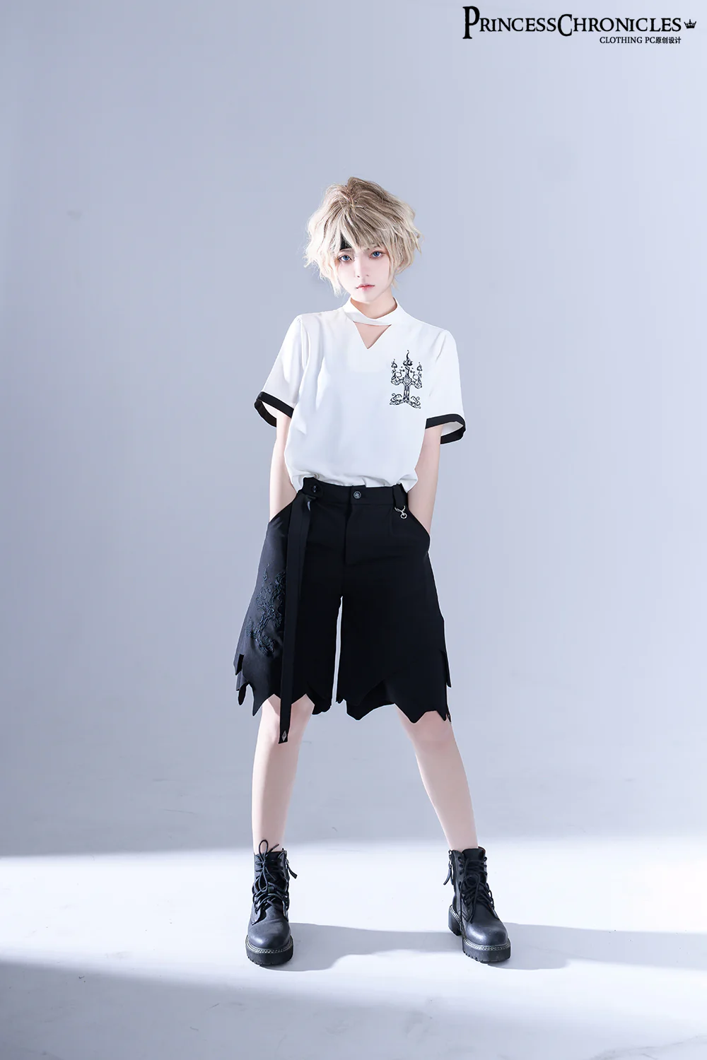 LueYingGuiTan - Ouji Lolita White Embroidery Shirt
