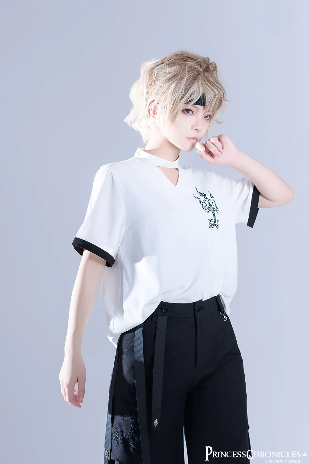 LueYingGuiTan - Ouji Lolita White Embroidery Shirt - Image 3