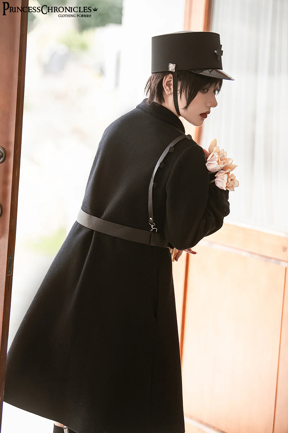 Ouji Lolita Winter Black Long Coat - Image 9