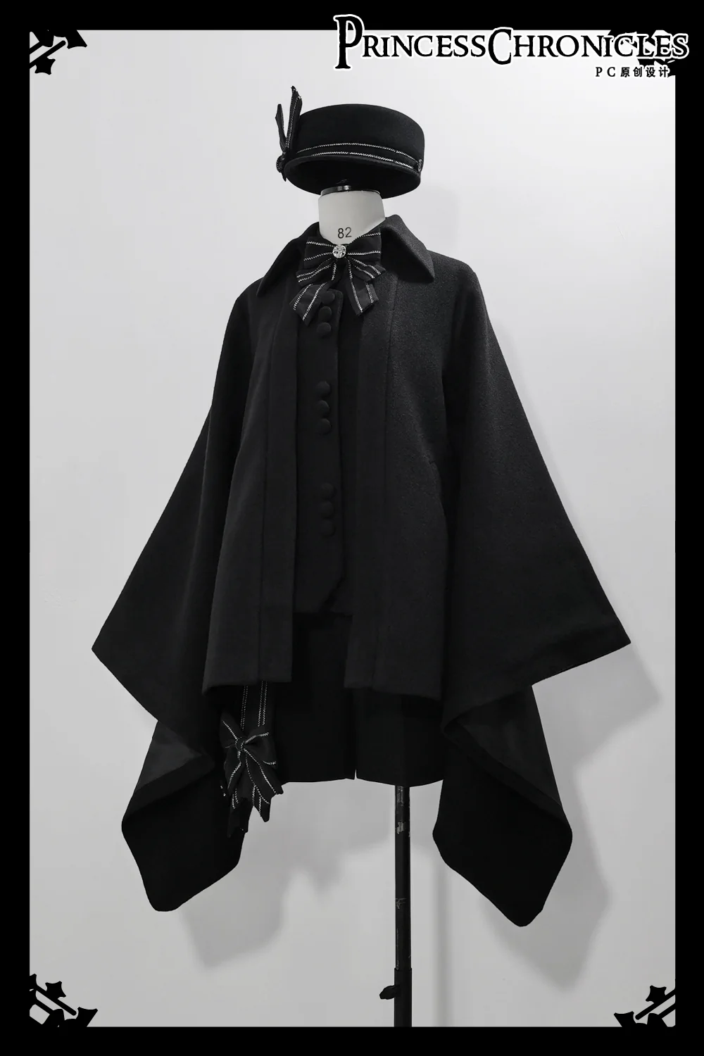 ShenYao - Ouji Lolita Winter Black Long Coat - Image 2