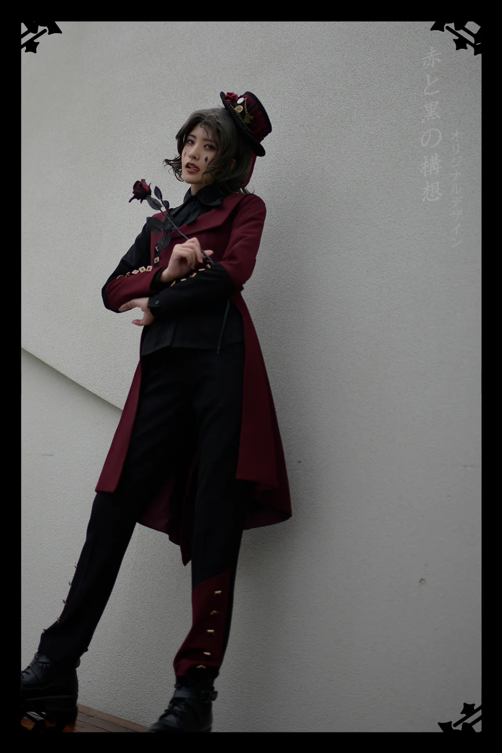 Red and Black - Retro Ouji Lolita Handsome Black Pants - Image 20