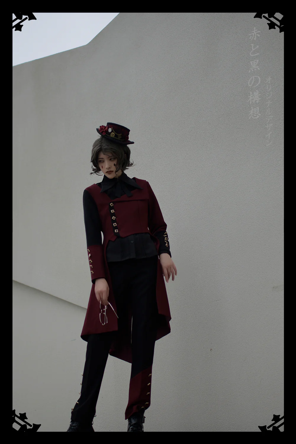 Red and Black - Retro Ouji Lolita Handsome Black Pants - Image 23
