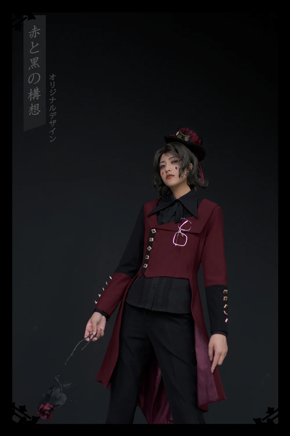 Red and Black - Retro Ouji Lolita Handsome Black Pants - Image 27