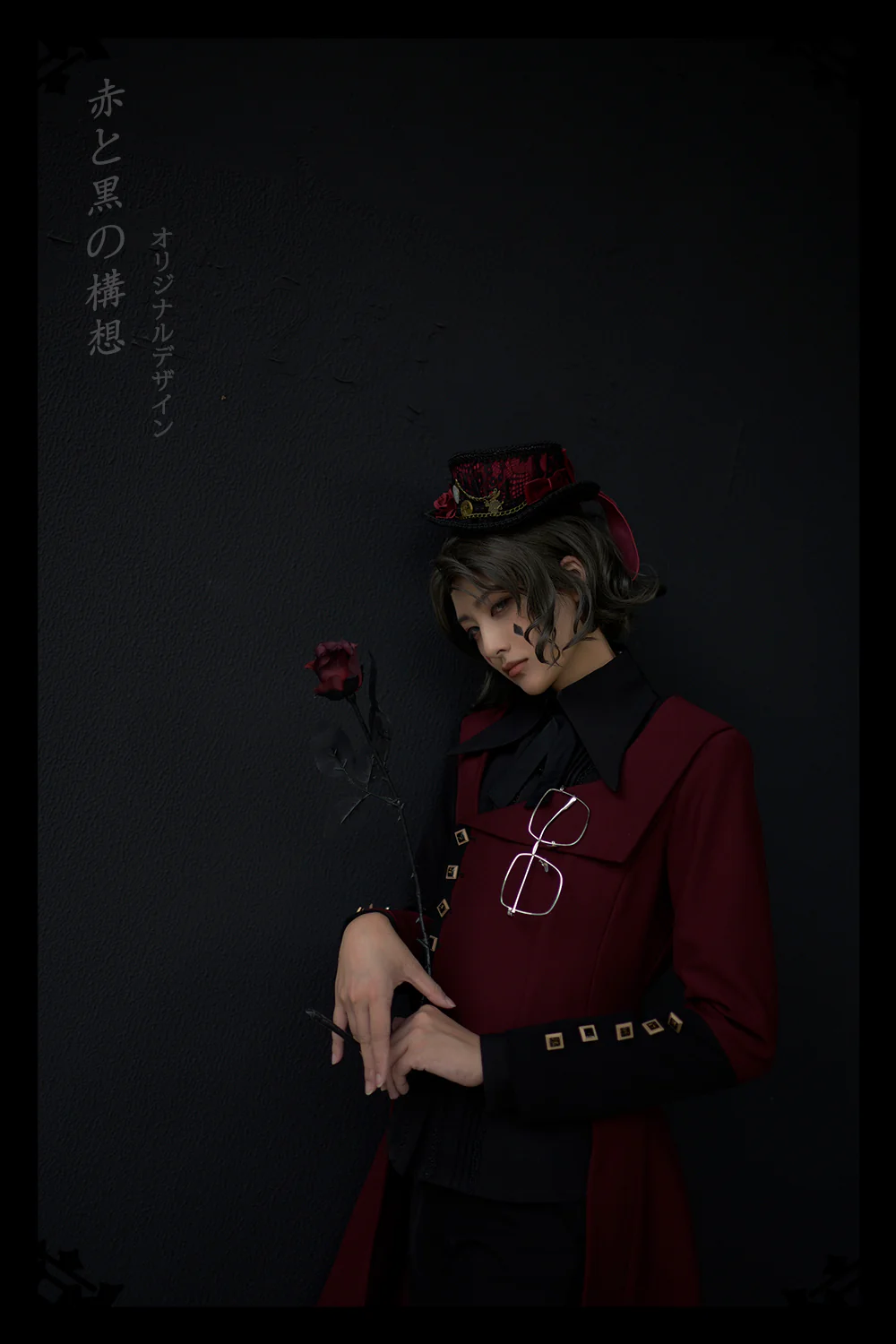 Red and Black - Retro Ouji Lolita Handsome Black Pants - Image 30
