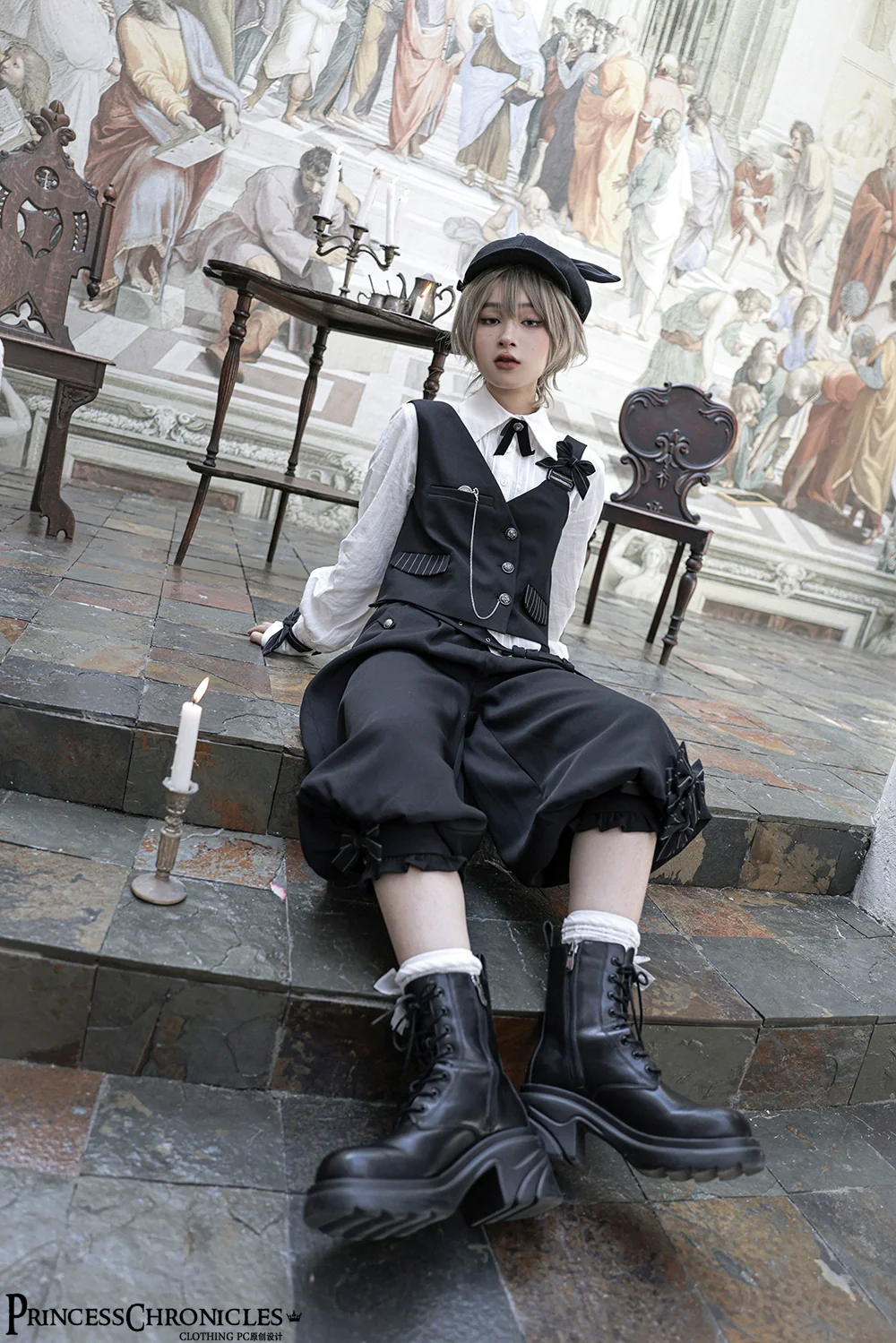 Secret Morning News - Vintage Ouji Lolita Vest Blouse Bloomers - Image 29