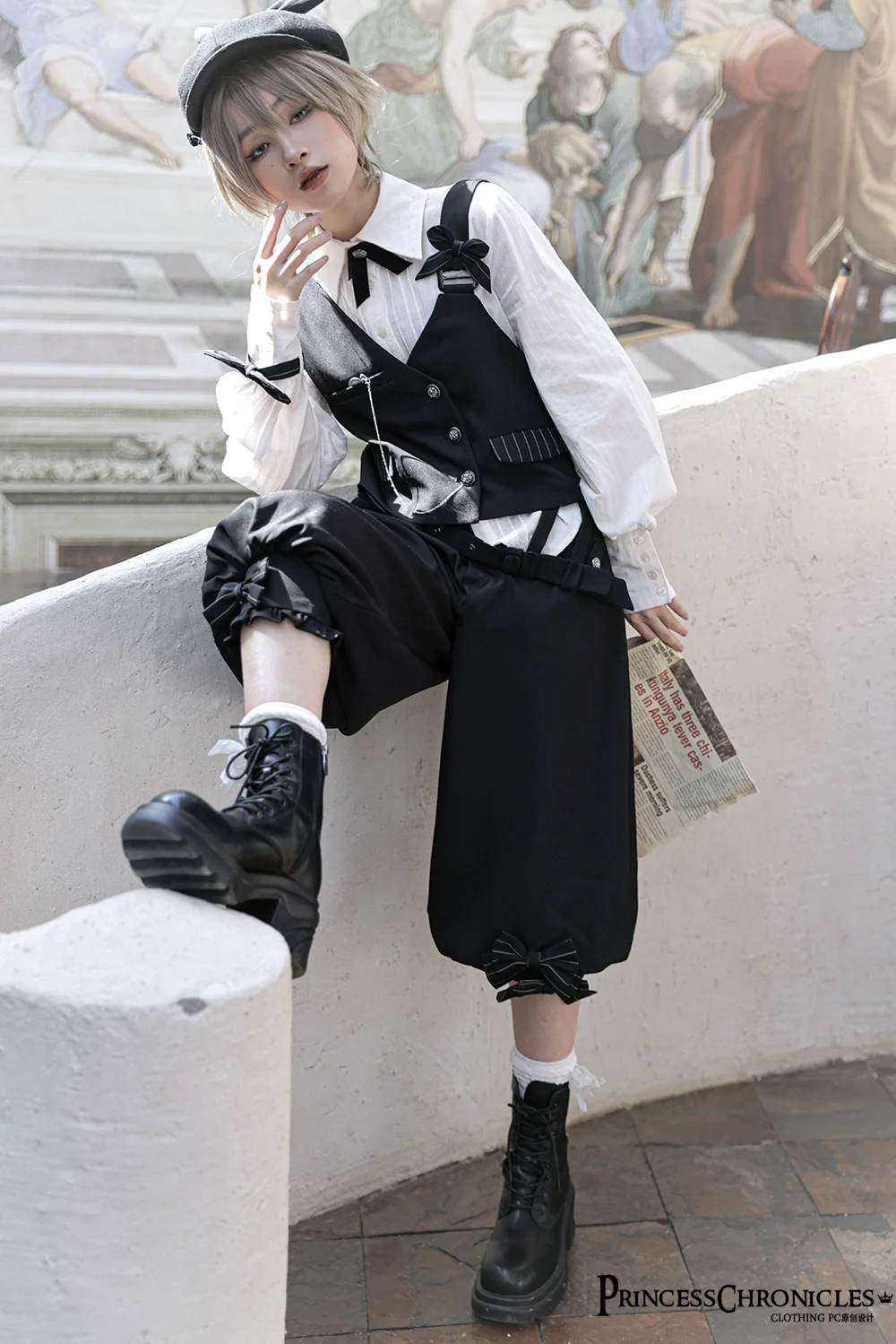 Secret Morning News - Vintage Ouji Lolita Vest Blouse Bloomers - Image 32