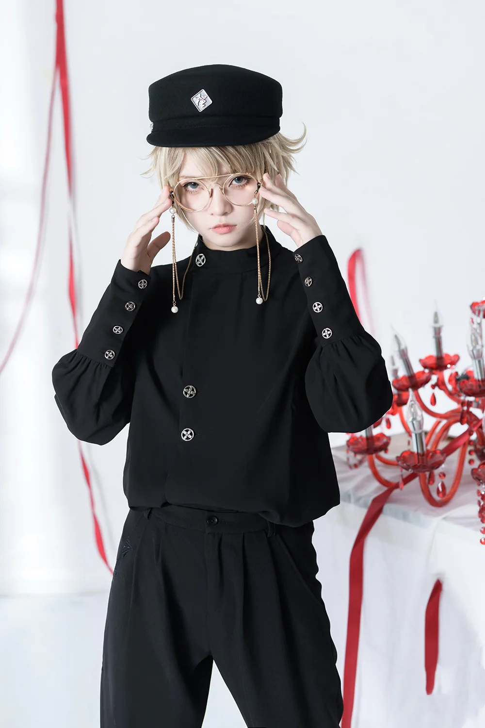 The Stars Change - Ouji Lolita Embroidery Brolita Trousers - Image 6