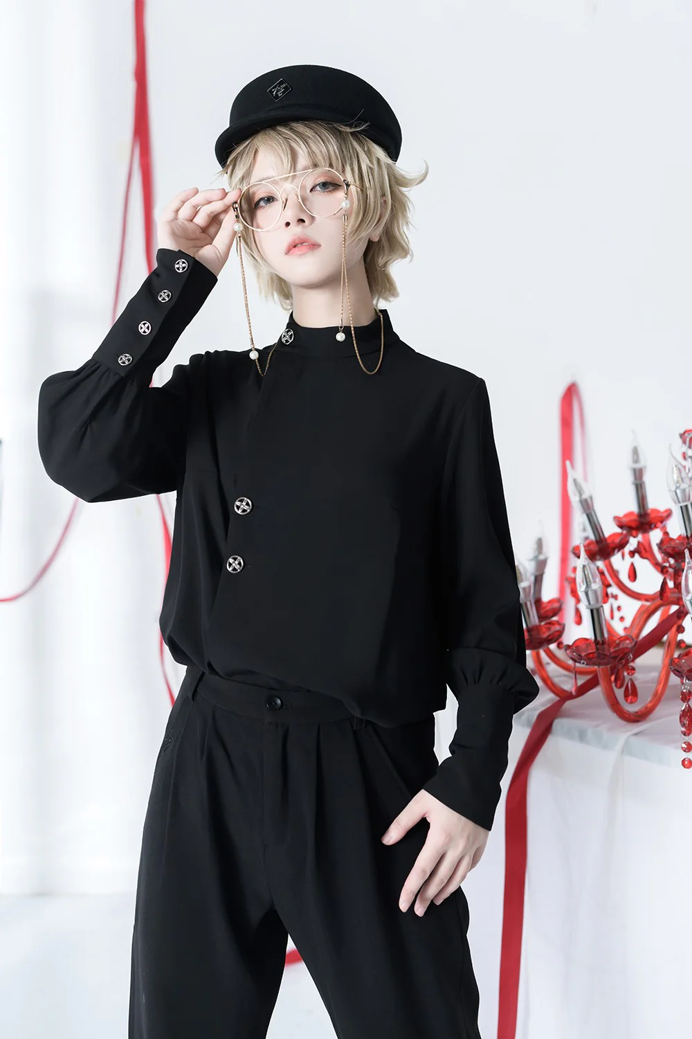 The Stars Change - Ouji Lolita Embroidery Brolita Trousers - Image 7