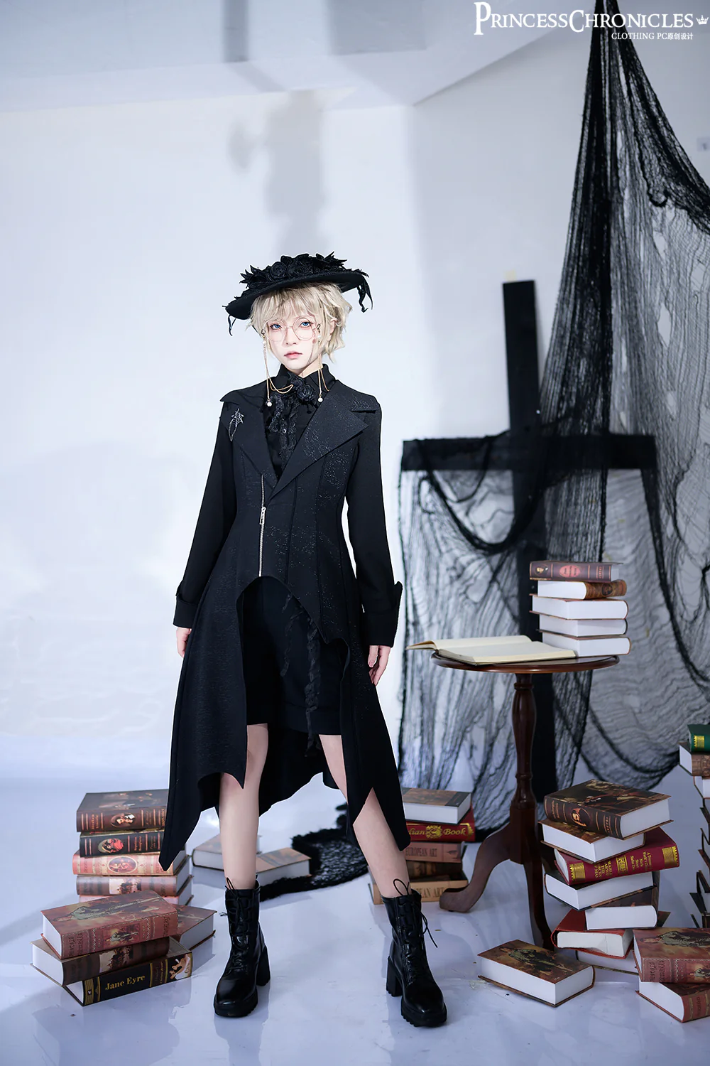 Wind - Ouji Lolita Black Long Vest - Image 9