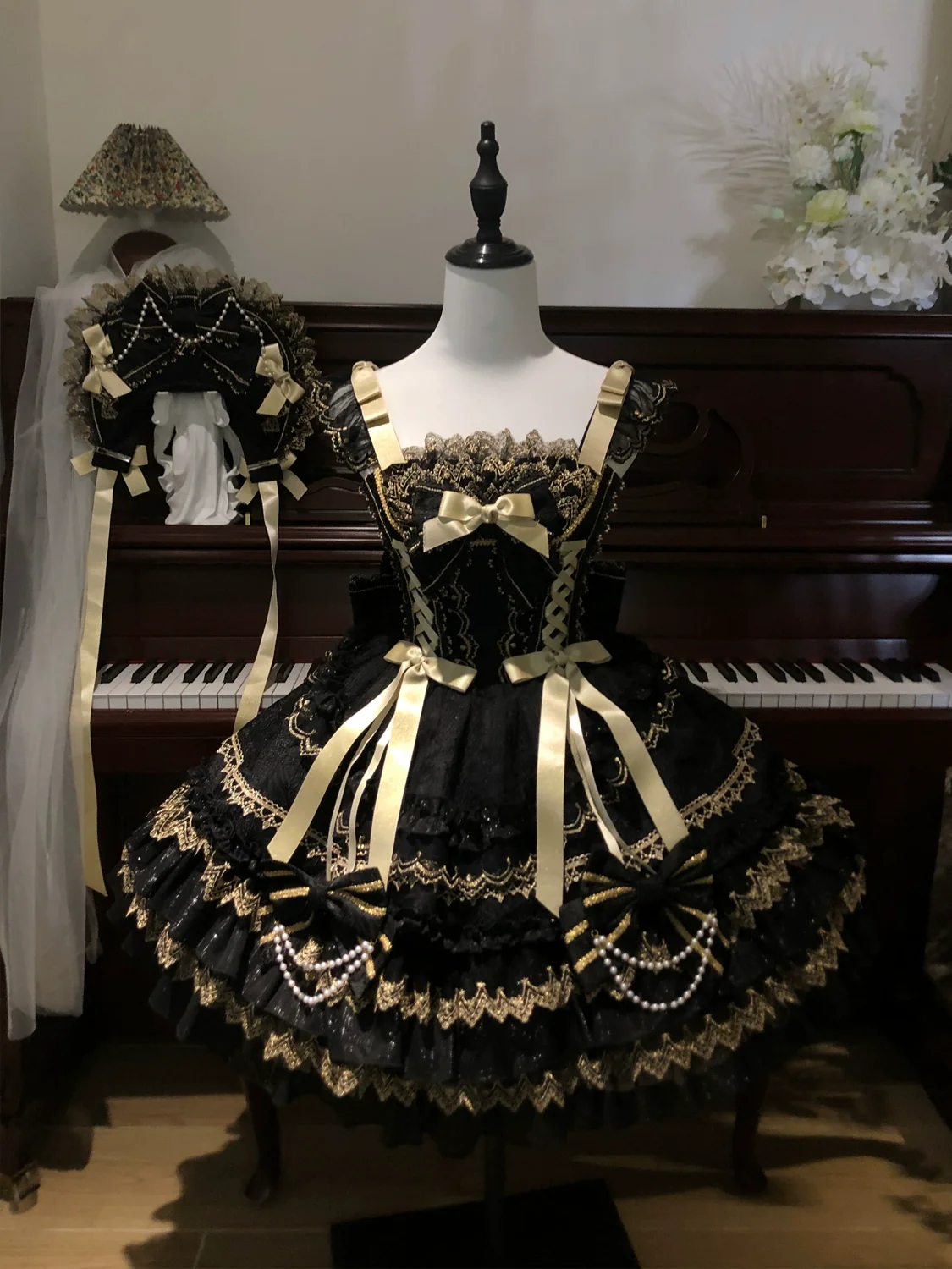 Hanguliang - Gilded Memories - Princess Lolita Jumper Dress, Tiered Ruffles - Image 11