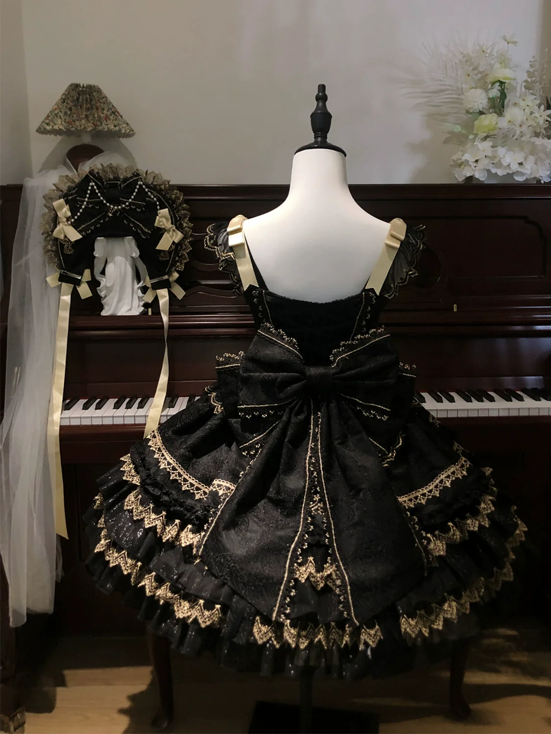 Hanguliang - Gilded Memories - Princess Lolita Jumper Dress, Tiered Ruffles - Image 12