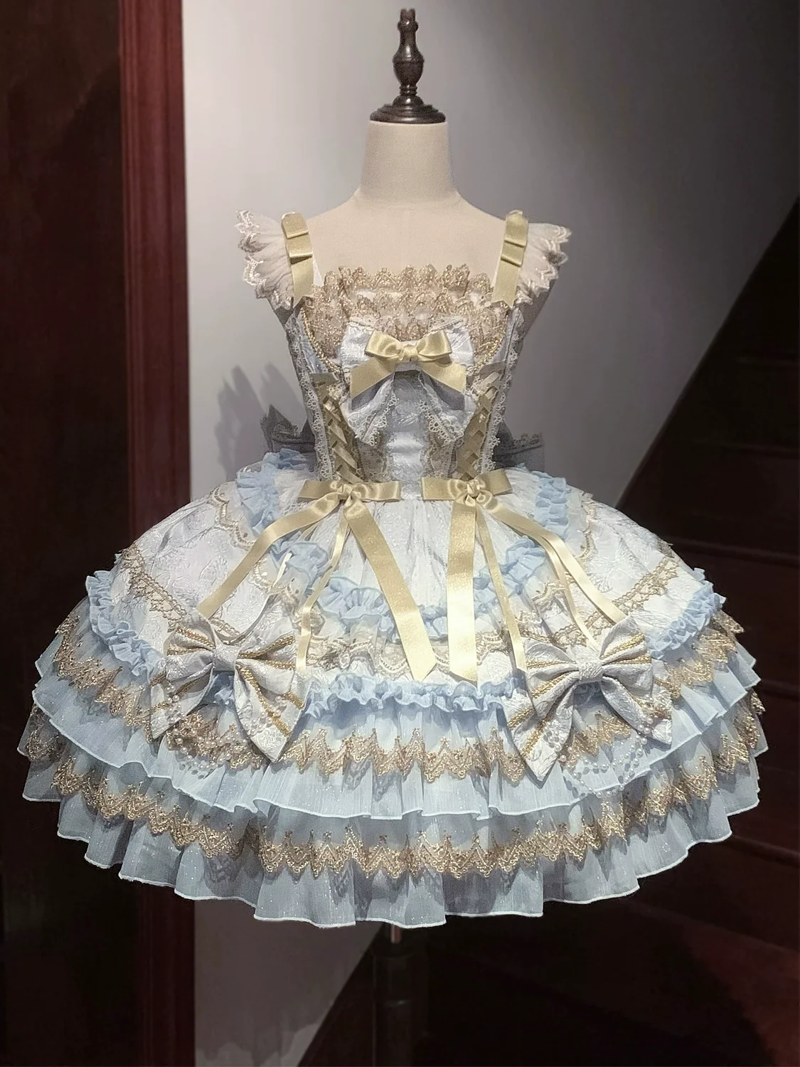 Hanguliang - Gilded Memories - Princess Lolita Jumper Dress, Tiered Ruffles - Image 15