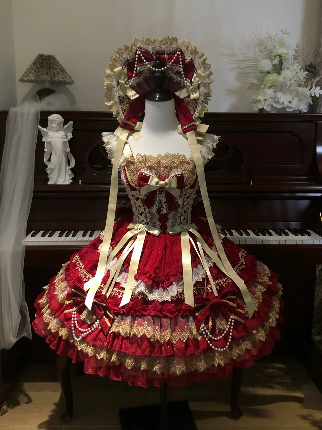 Hanguliang - Gilded Memories - Princess Lolita Jumper Dress, Tiered Ruffles - Image 17