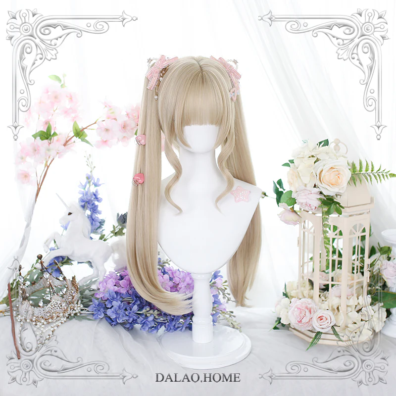 Dalao Home - Princess Lolita Ponytail Long Straight Blonde Wig - Image 4
