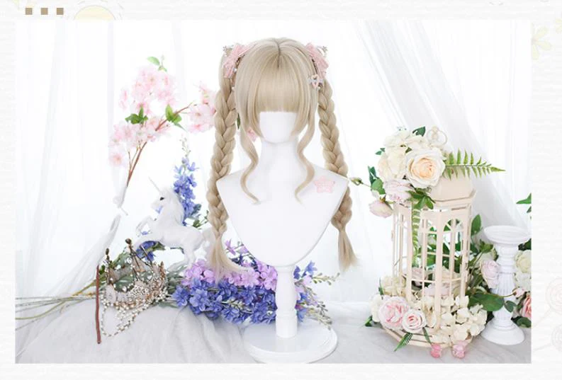 Dalao Home - Princess Lolita Ponytail Long Straight Blonde Wig - Image 9