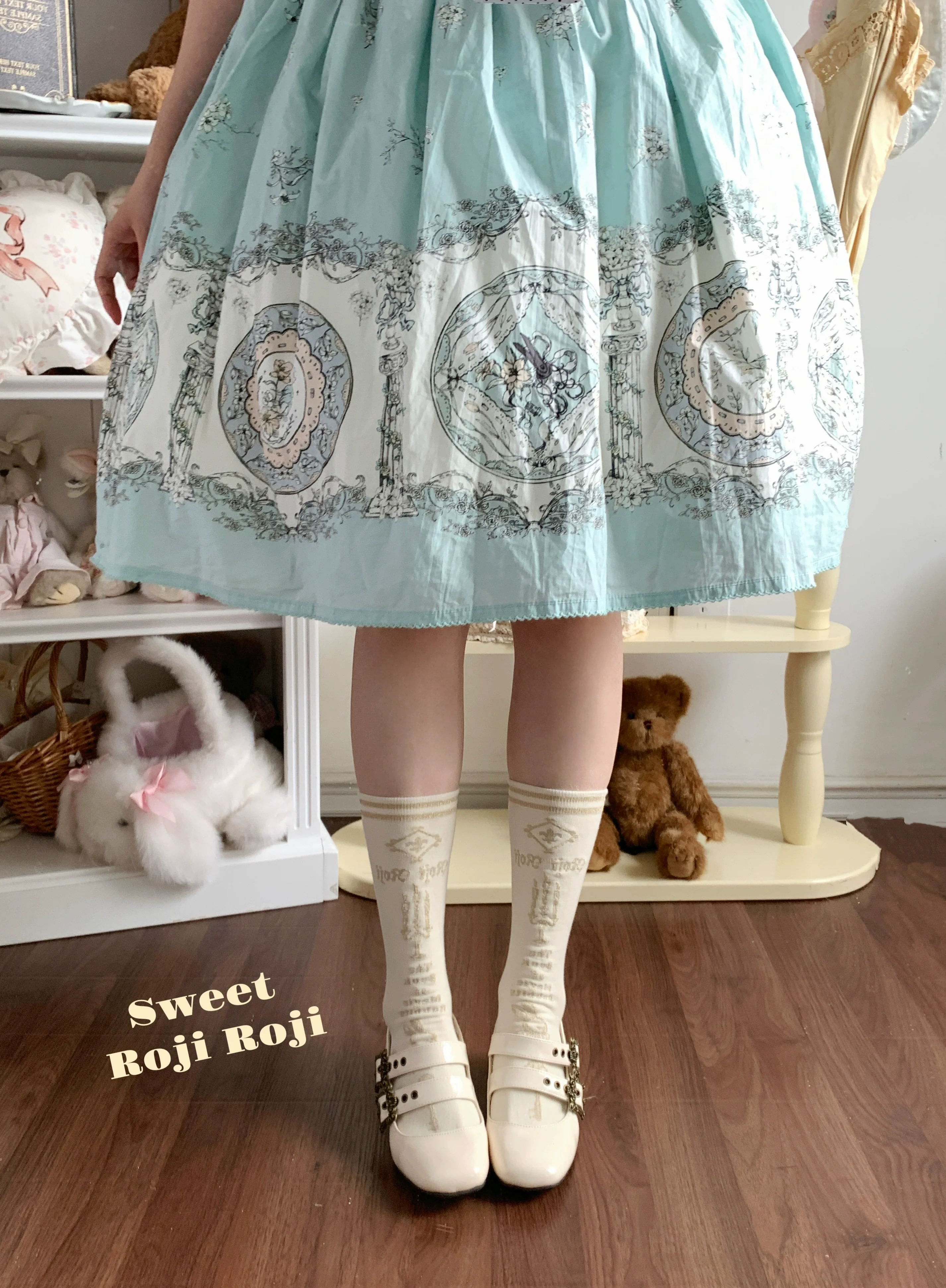 Roji Roji - Printed Cotton Sweet Lolita Calf Socks - Image 5