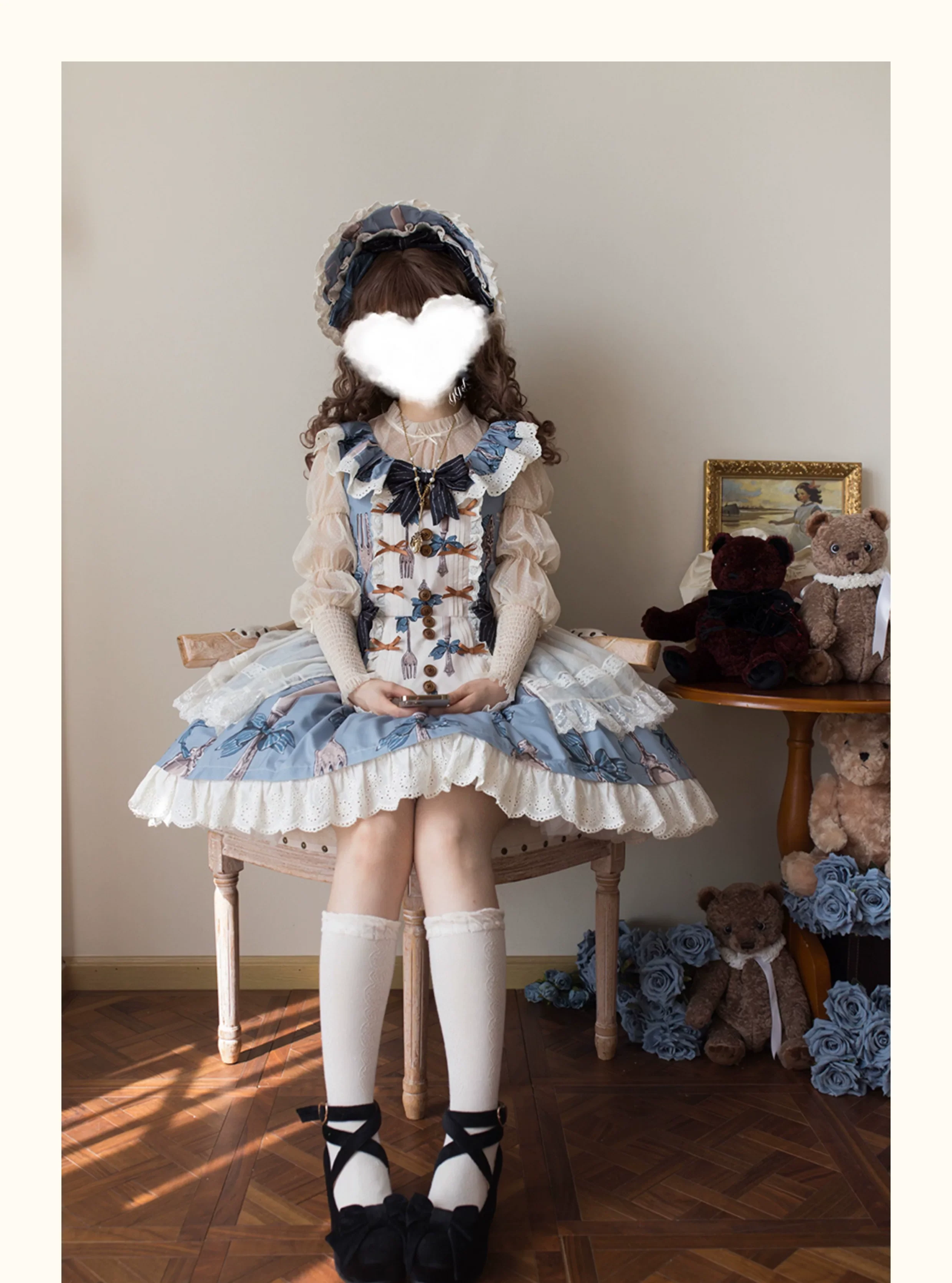 Witch's Banquet - Printed Doll-like Sweet Lolita OP, Apron-like Front - Image 15