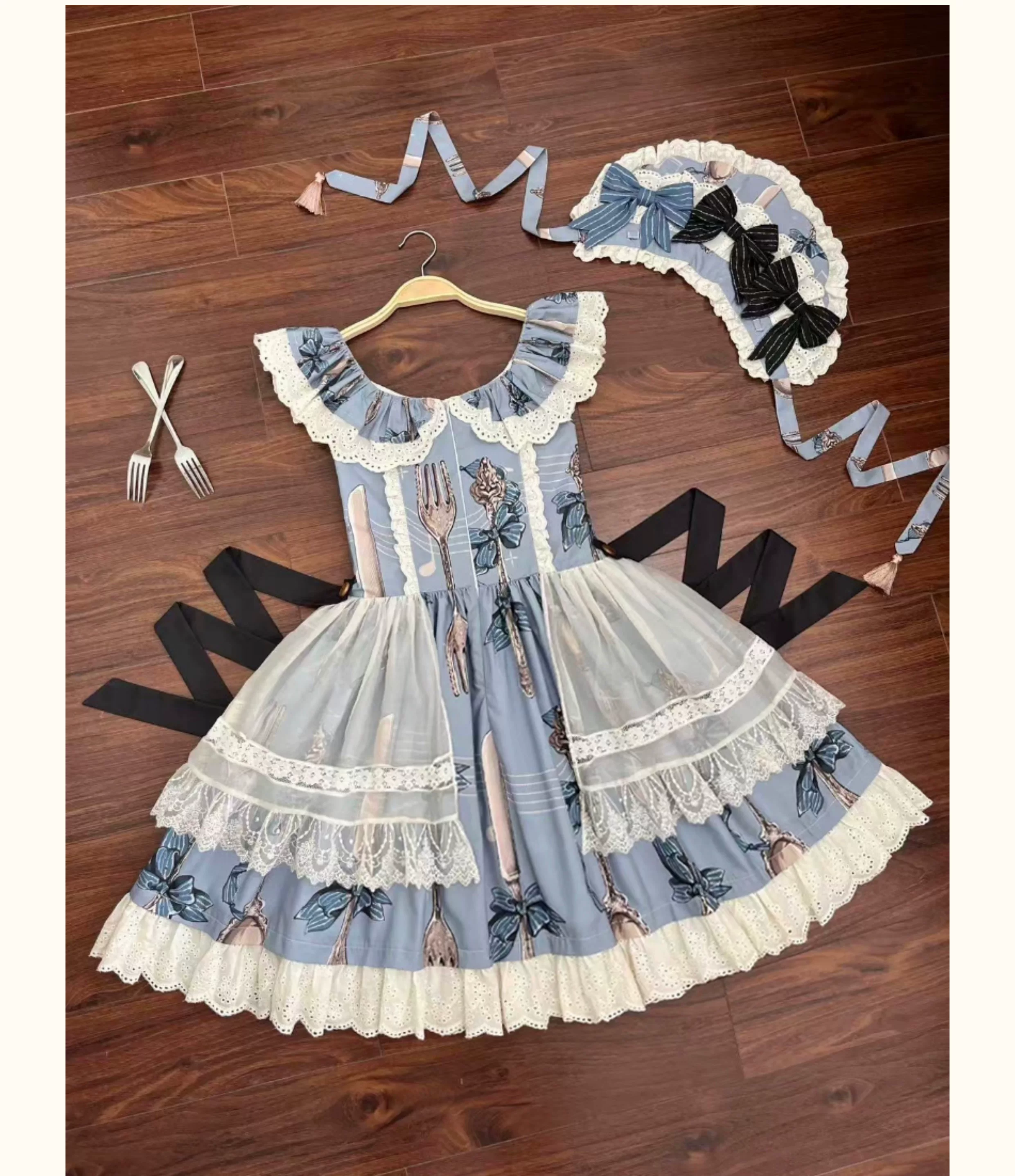 Witch's Banquet - Printed Doll-like Sweet Lolita OP, Apron-like Front - Image 18