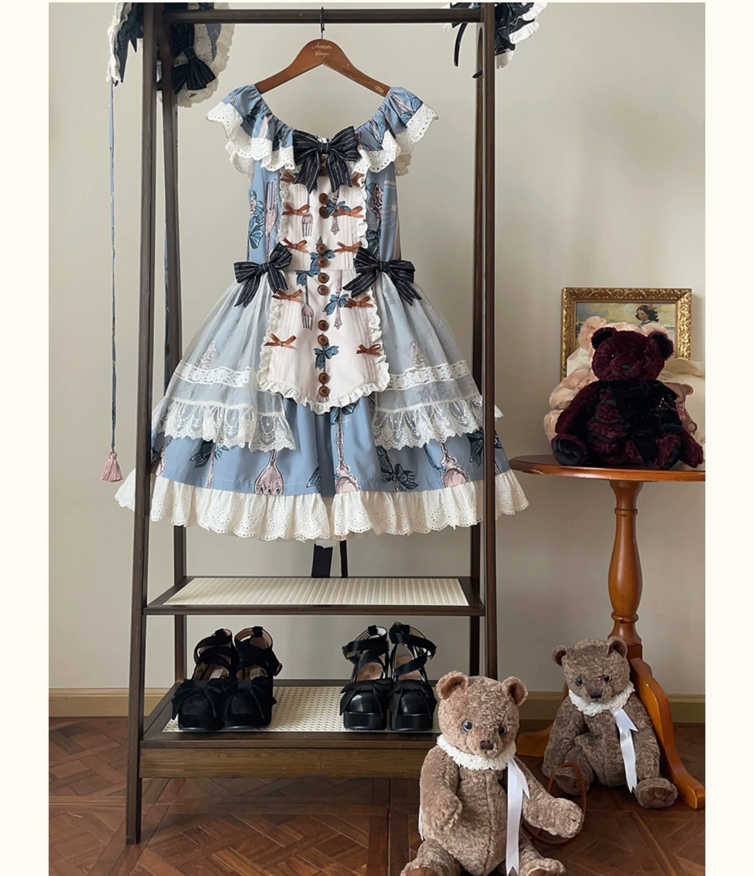 Witch's Banquet - Printed Doll-like Sweet Lolita OP, Apron-like Front - Image 21