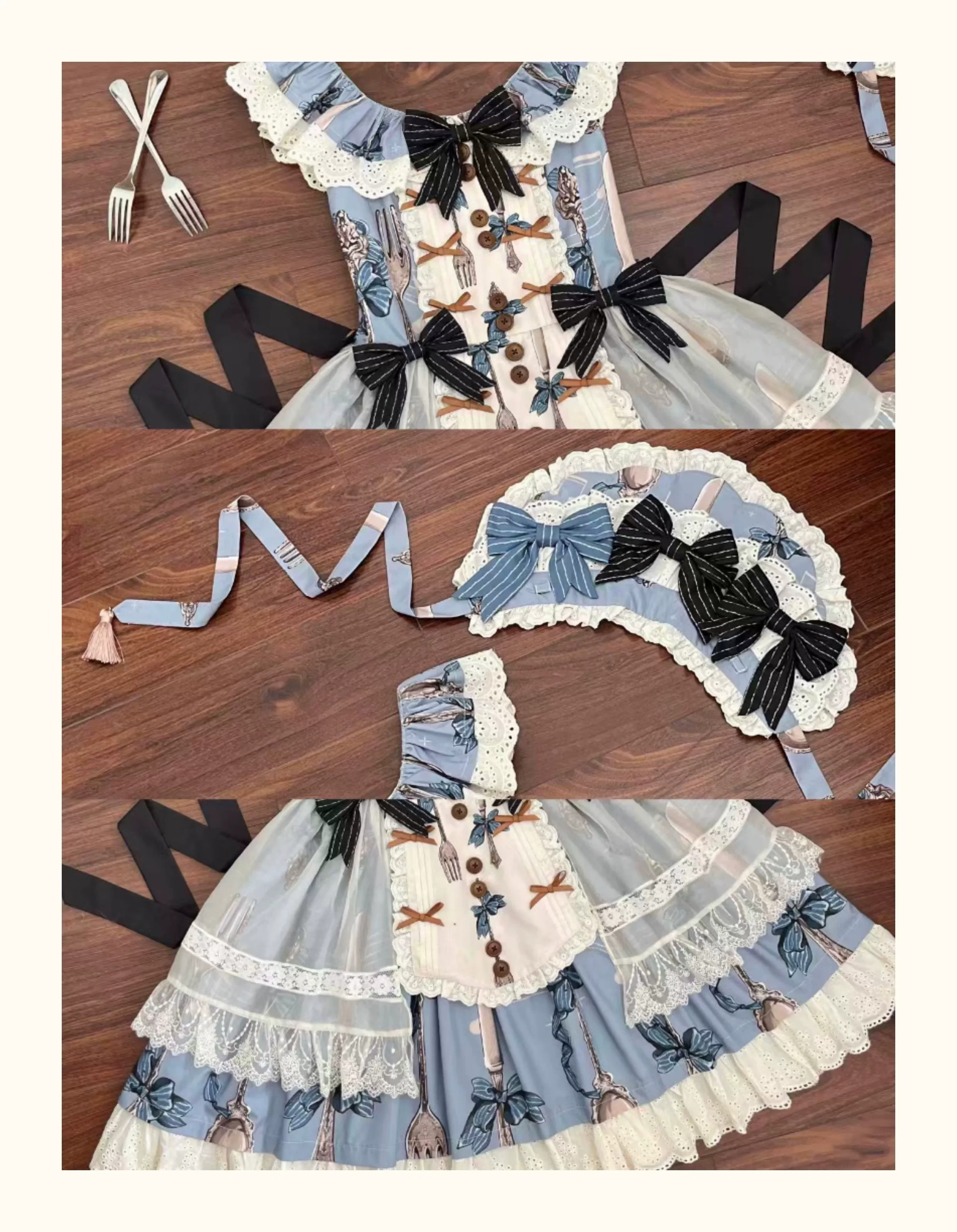 Witch's Banquet - Printed Doll-like Sweet Lolita OP, Apron-like Front - Image 7