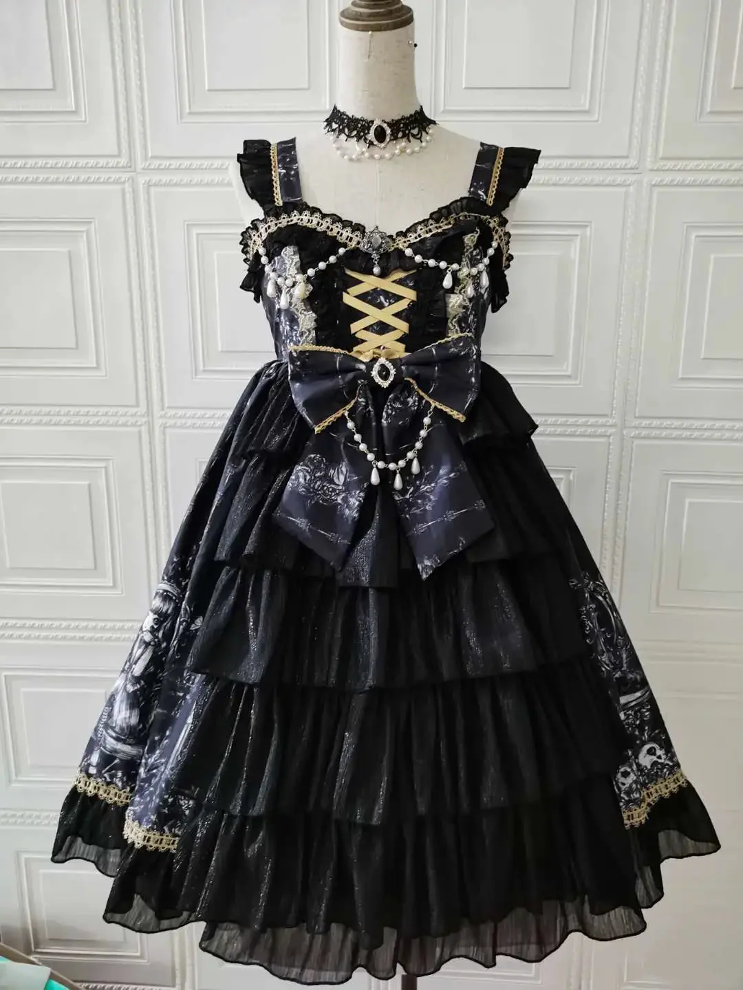 Dragon Witch - Printed Gothic Lolita JSK Dress, Front Opening - Image 11