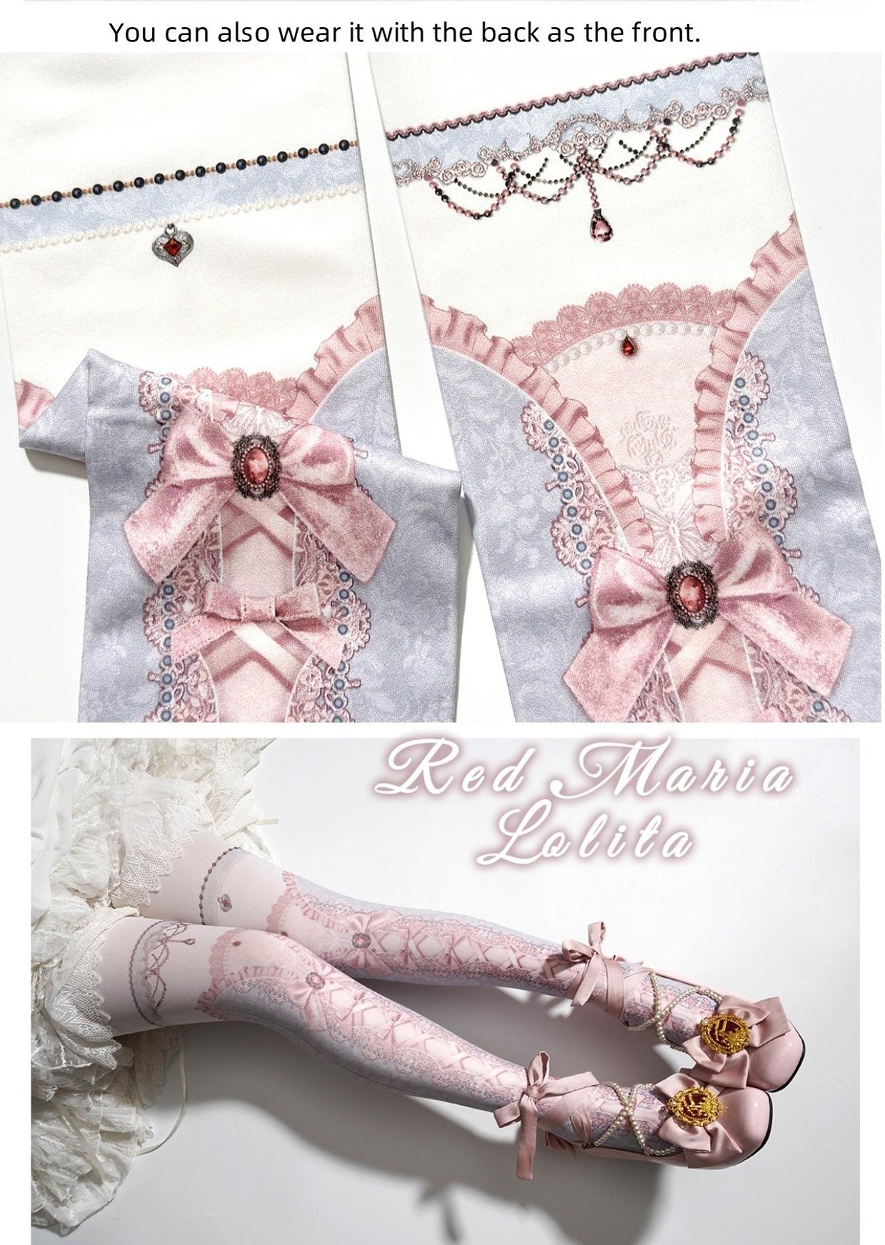 Red Maria - Printed Lolita Pantyhose, Multiple Colors - Image 7