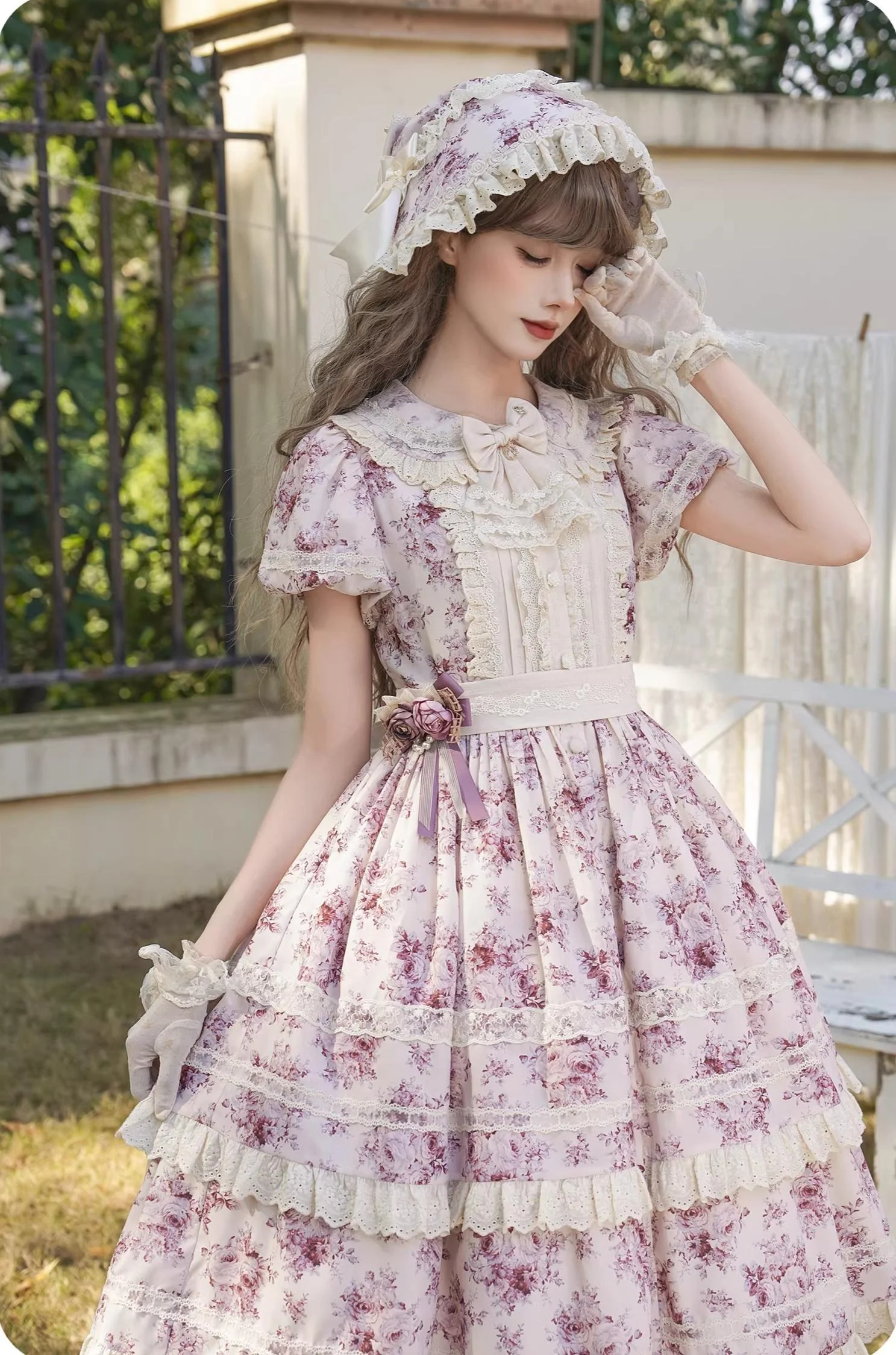 Black Rose - Printed Old School Lolita Dress, Front Opening - Image 28