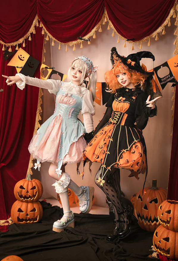 Lemon Honey - Pumpkin Lamp - Gothic Lolita Witch Hat, Halloween Broom Hairband - Image 15