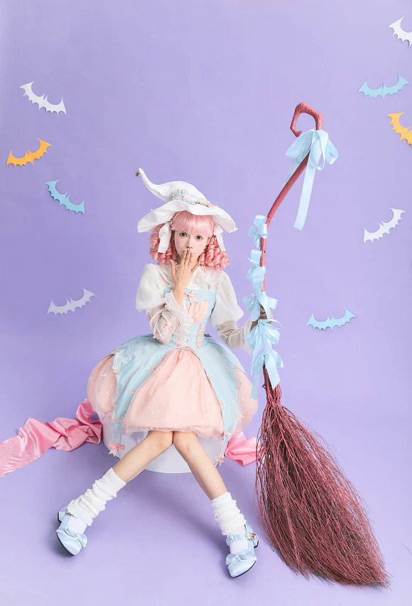 Lemon Honey - Pumpkin Lamp - Gothic Lolita Witch Hat, Halloween Broom Hairband - Image 27