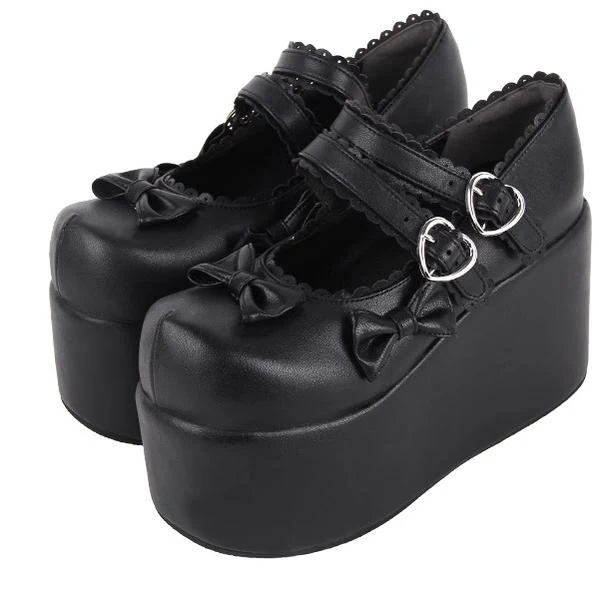 Angelic Imprint - Angelic Imprint - Punk Lolita Shoes High Platform Shoes with Bow - Image 2