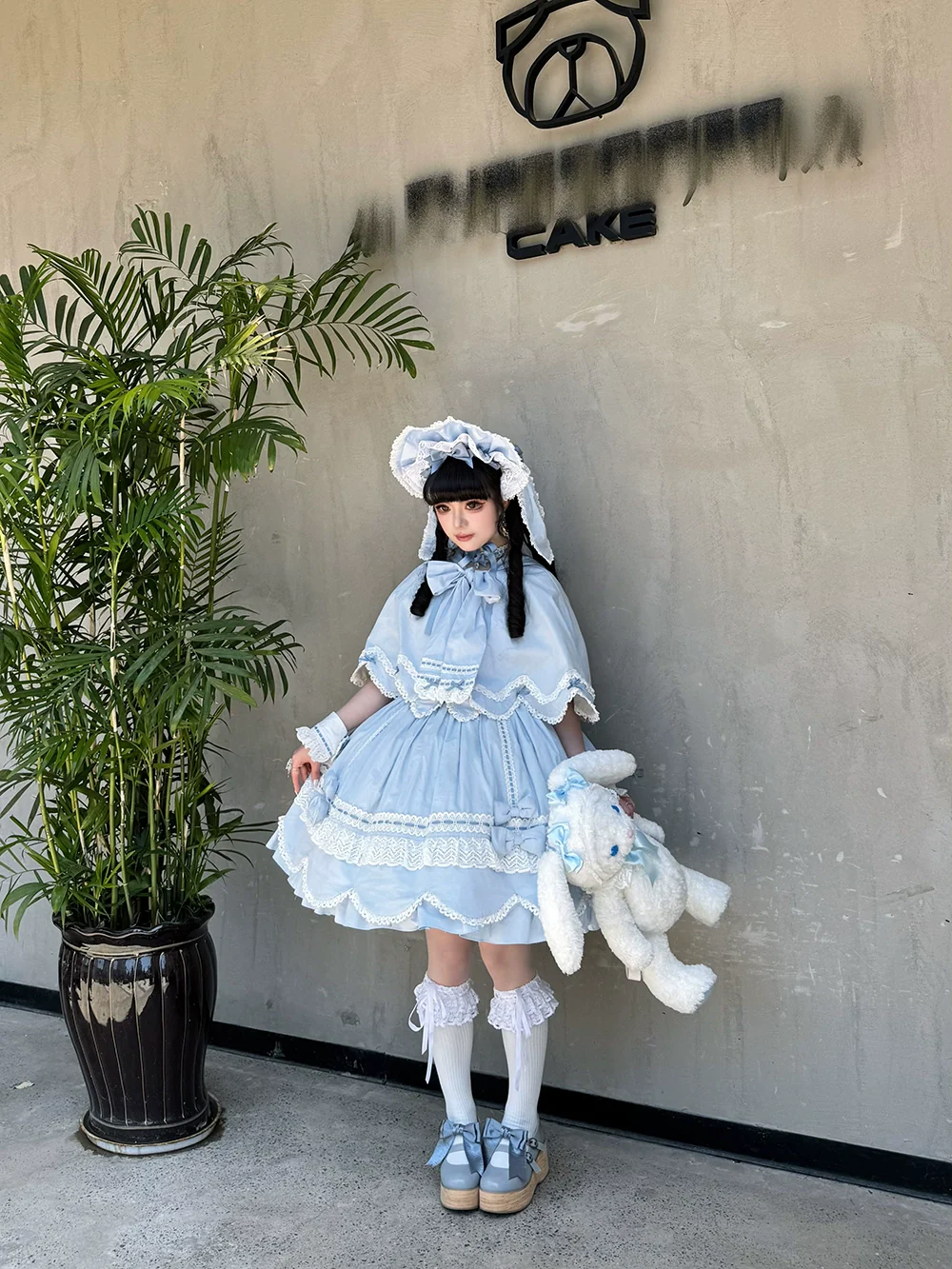 Vintage Petal Rabbit - Pure Cotton Kawaii Lolita Cape With Rabbit Ear Hood - Image 20