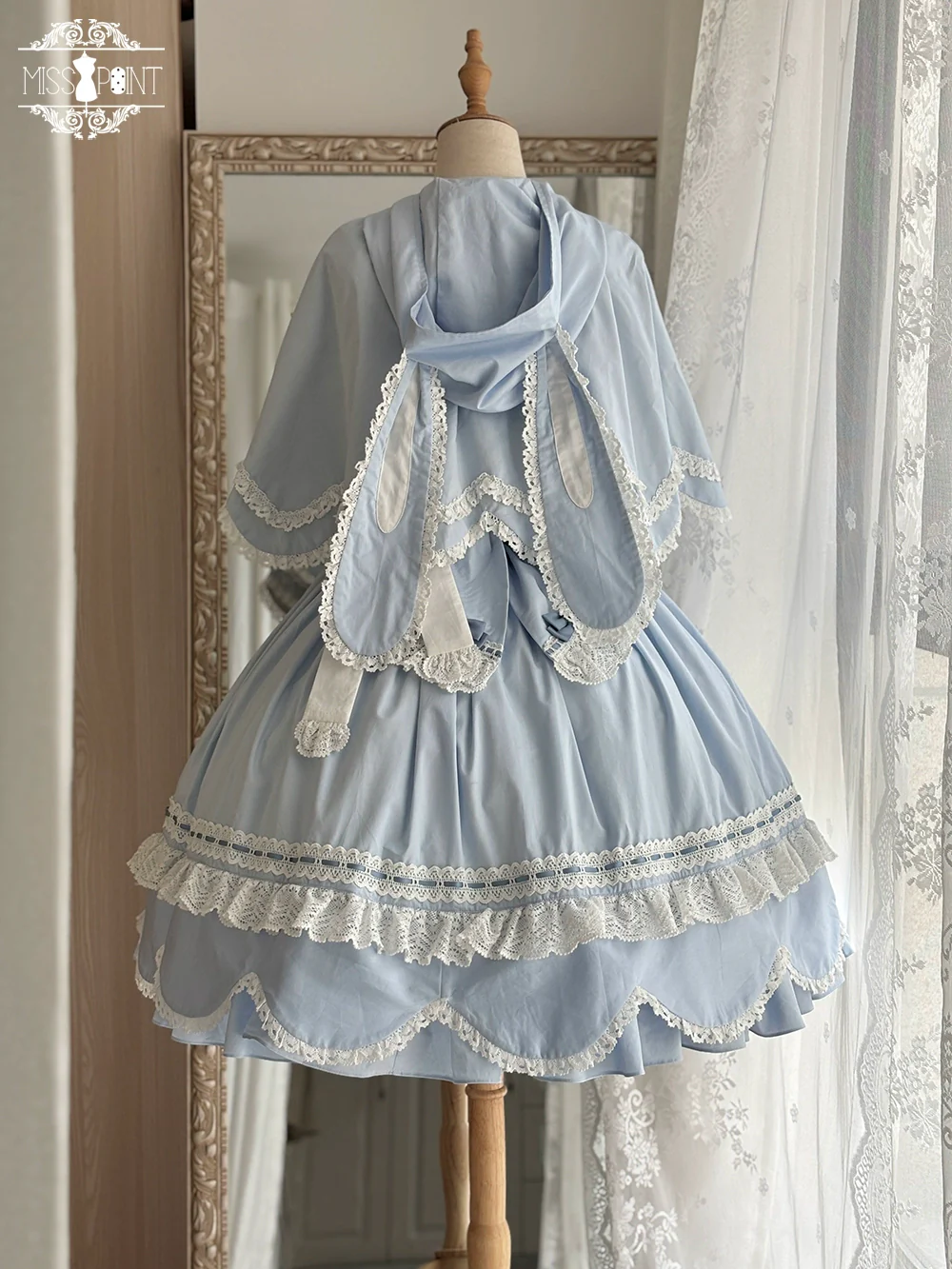Vintage Petal Rabbit - Pure Cotton Kawaii Lolita Cape With Rabbit Ear Hood - Image 23