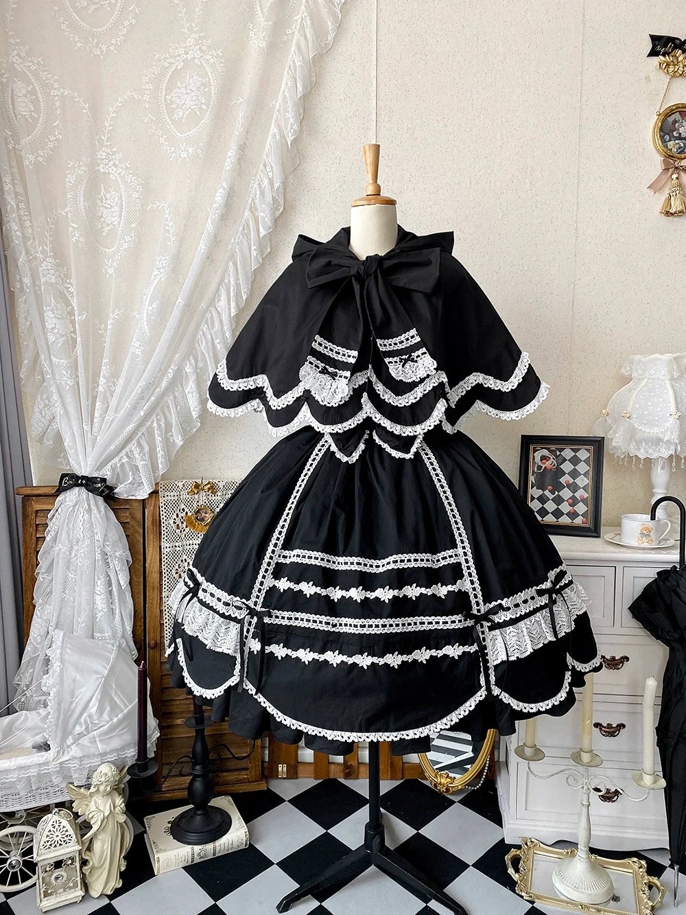 Vintage Petal Rabbit - Pure Cotton Kawaii Lolita Cape With Rabbit Ear Hood - Image 25