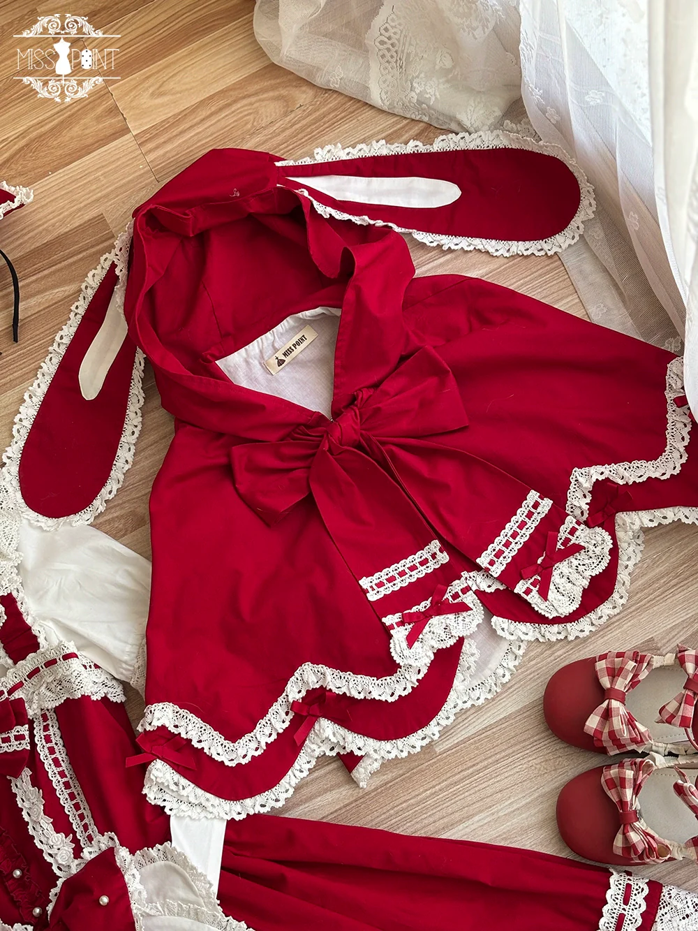 Vintage Petal Rabbit - Pure Cotton Kawaii Lolita Cape With Rabbit Ear Hood - Image 30