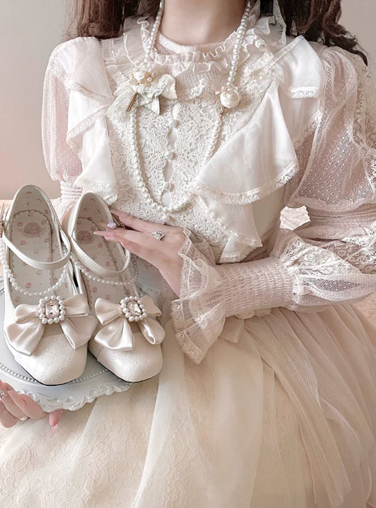 Transatlantic Love Poem - Sweet Elegant Lolita Mid-Heel Daily Shoes - Image 24