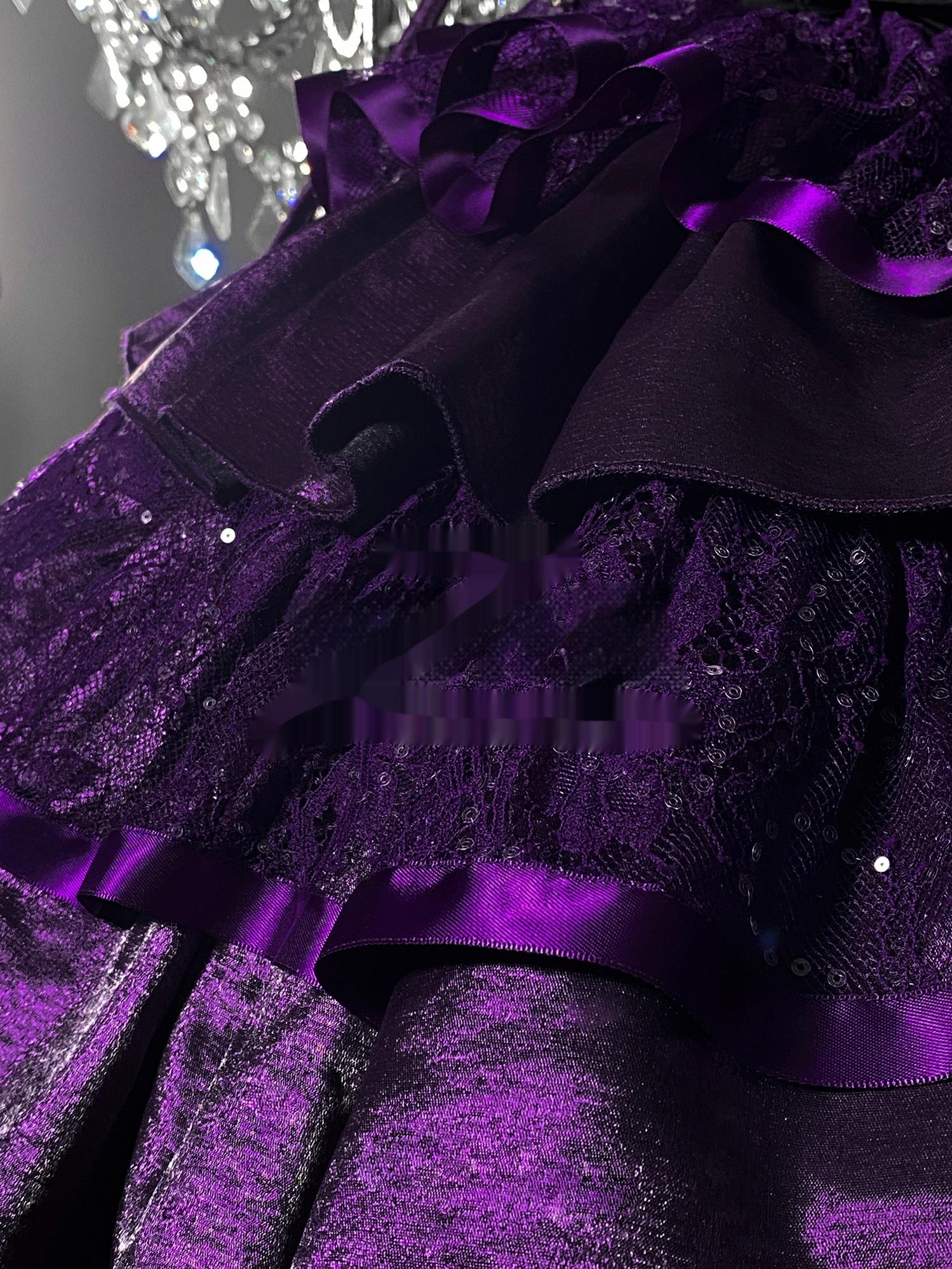 Silent Manor - Purple Gothic Lolita JSK with Built-in Soft Fishbone - Image 4