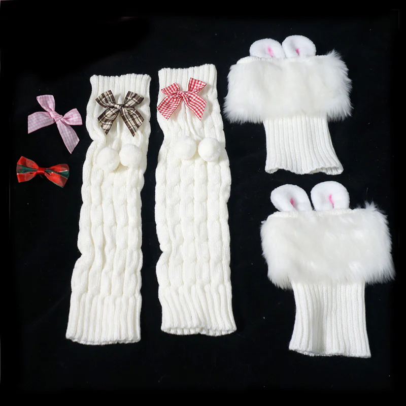Kawaii Lolita Fluffy Rabbit Ears Leg Warmer - Image 3