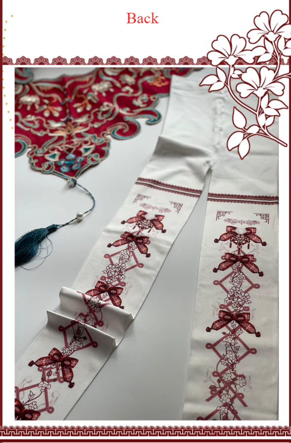 Red Maria - Blooms Print Nylon Lolita Tights - Image 5