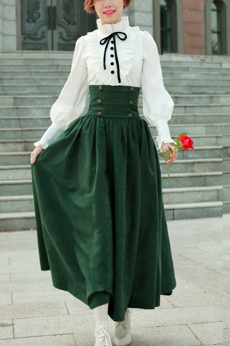 Magic Academy - Retro Elegant Lolita Blouse and Skirt Set - Image 4