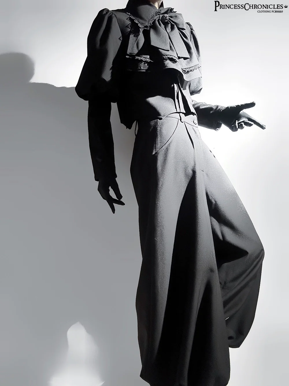 Sorcerer's law - Retro Gothic Lolita Coat Black Ninth Pants - Image 10