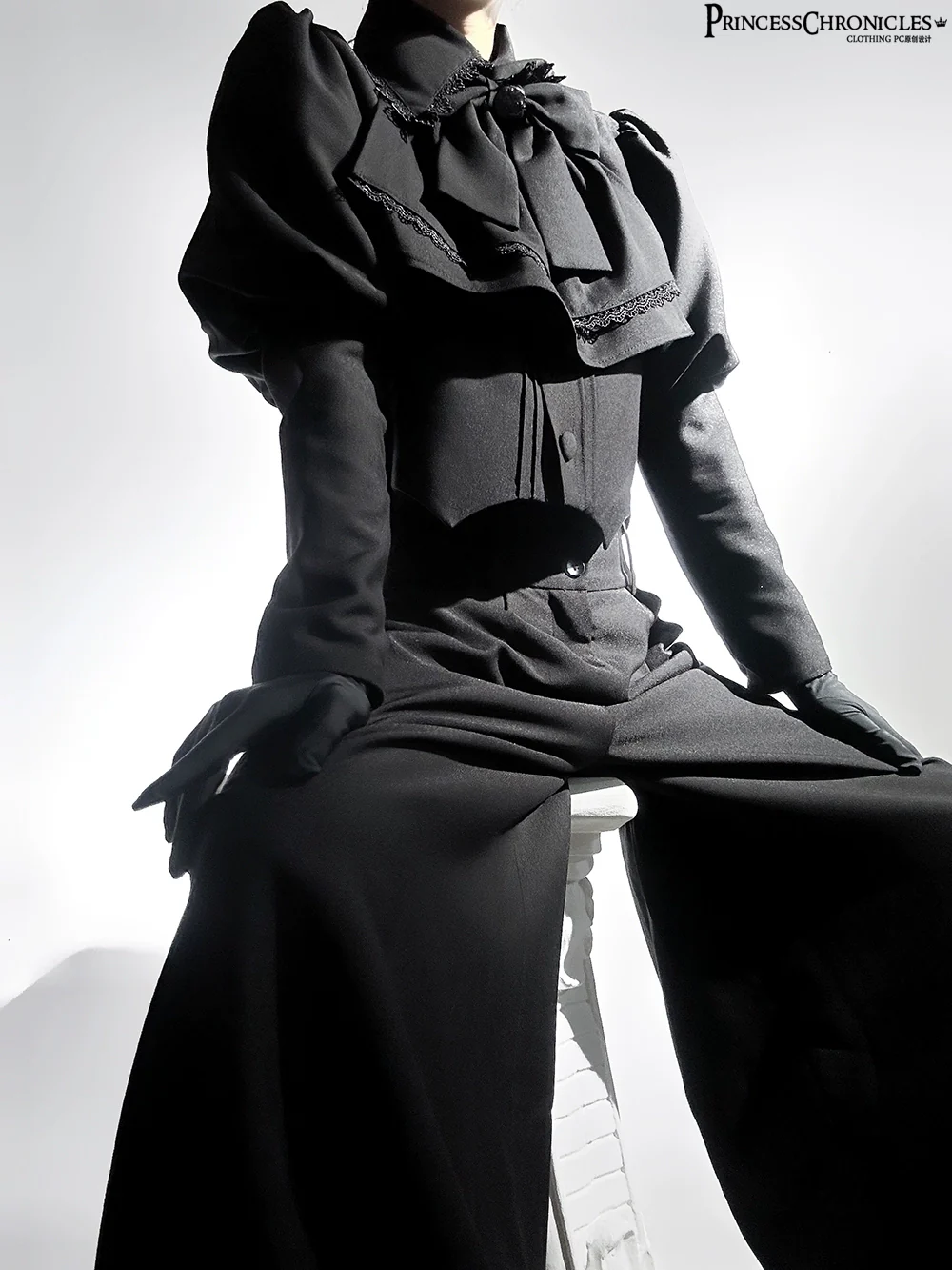 Sorcerer's law - Retro Gothic Lolita Coat Black Ninth Pants - Image 14