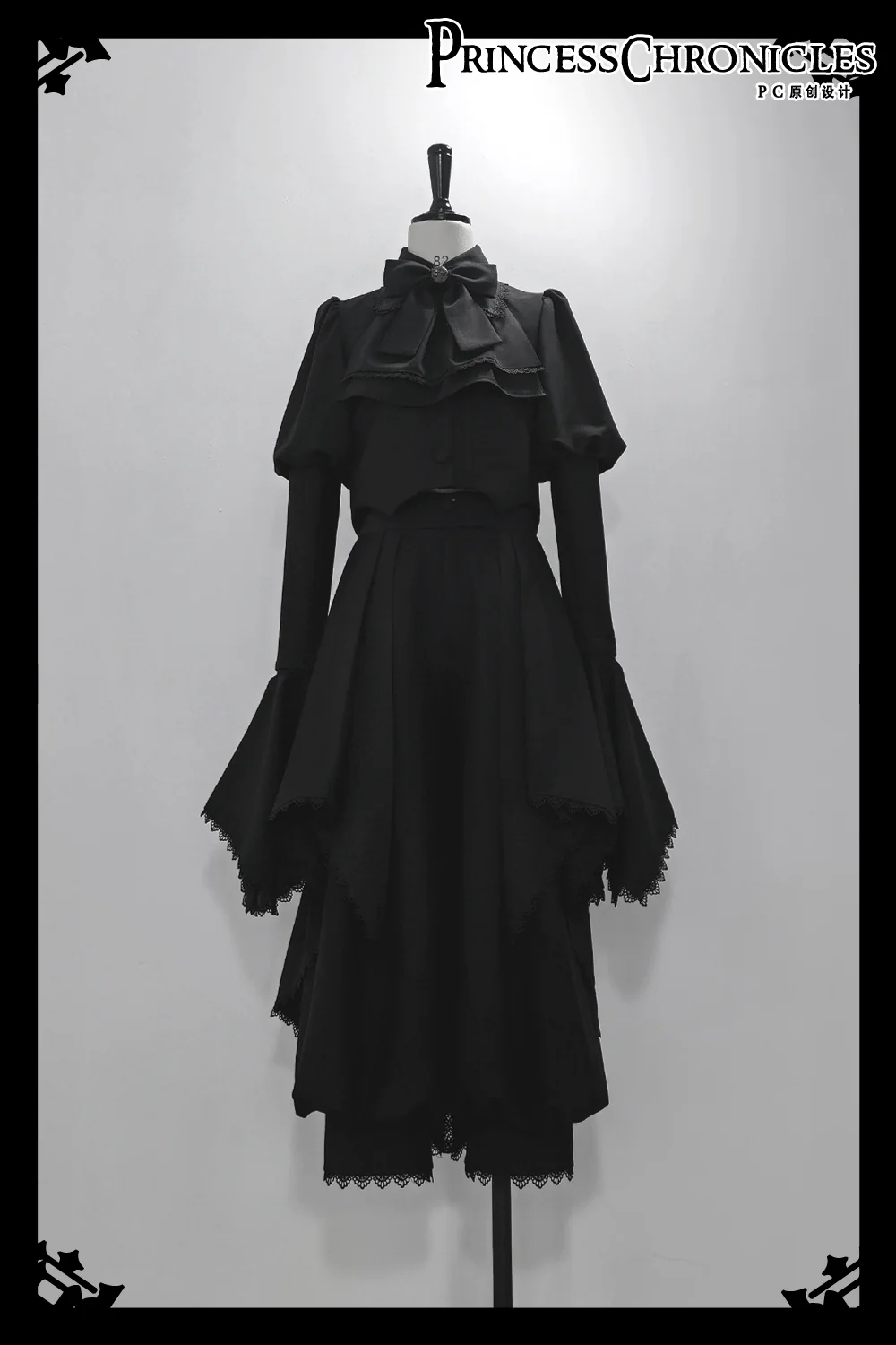 Sorcerer's law - Retro Gothic Lolita Coat Black Ninth Pants - Image 17