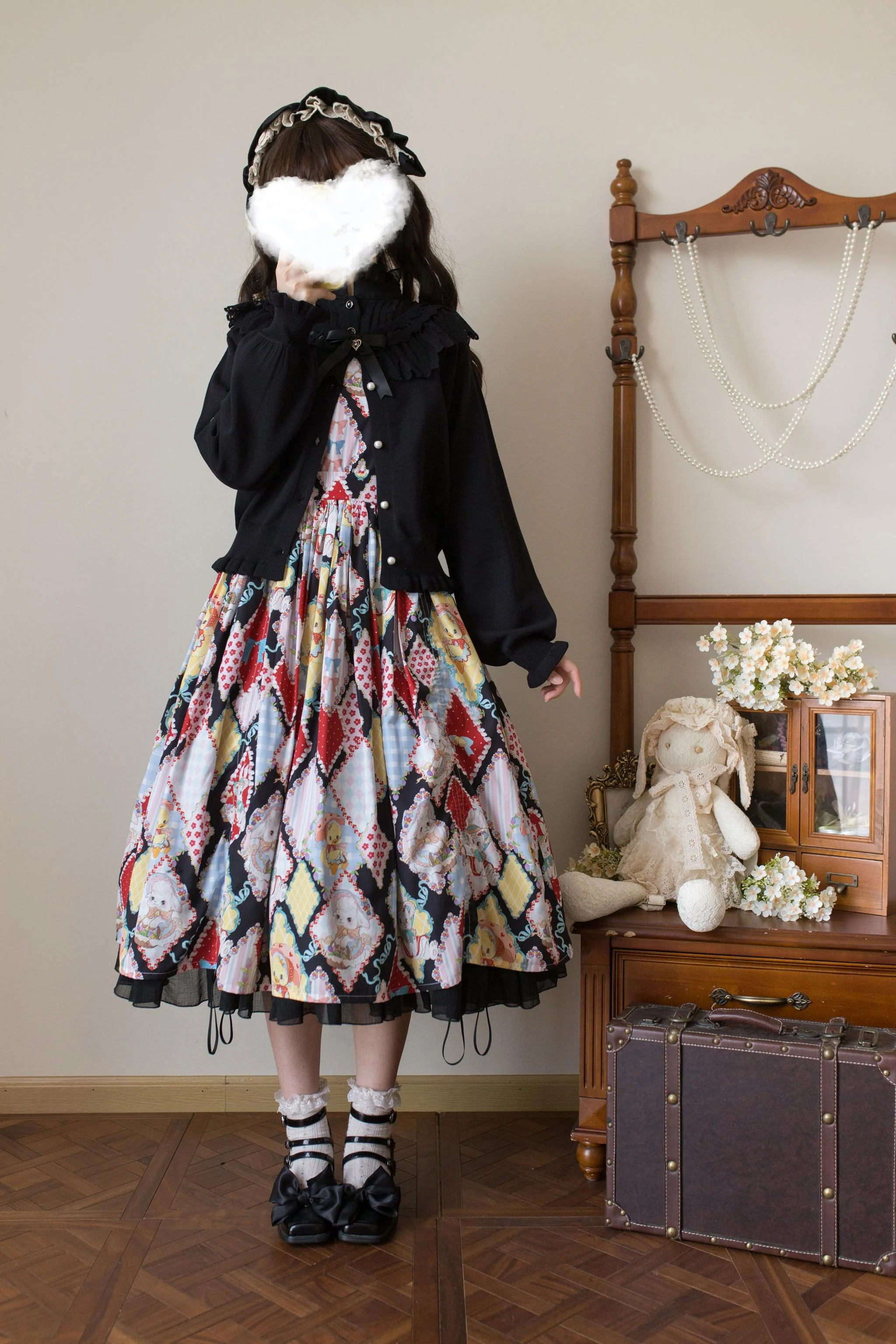 Graceful Dream - Retro Kawaii Lolita Sweater Cardigan, Ruffled Lace Neckline - Image 7
