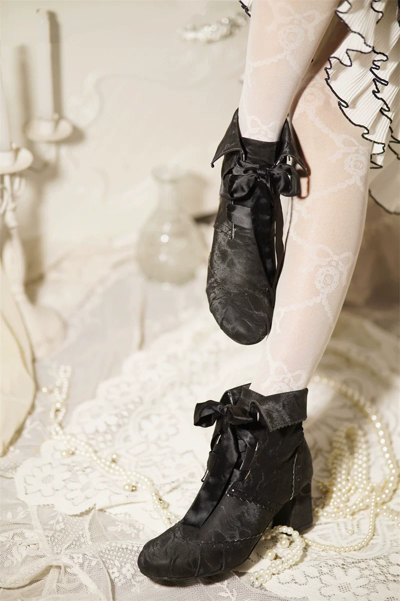 MR.Qiutian - Lady Incognita - Retro Lolita Ankle Boots, Size Zipper - Image 10