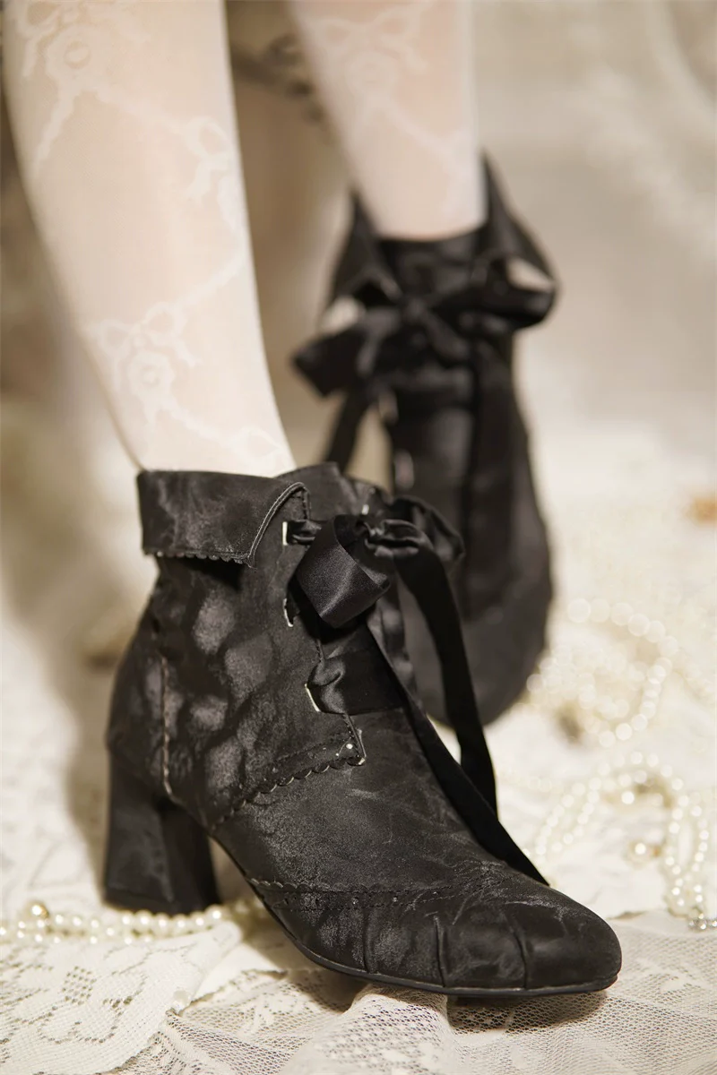 MR.Qiutian - Lady Incognita - Retro Lolita Ankle Boots, Size Zipper - Image 11