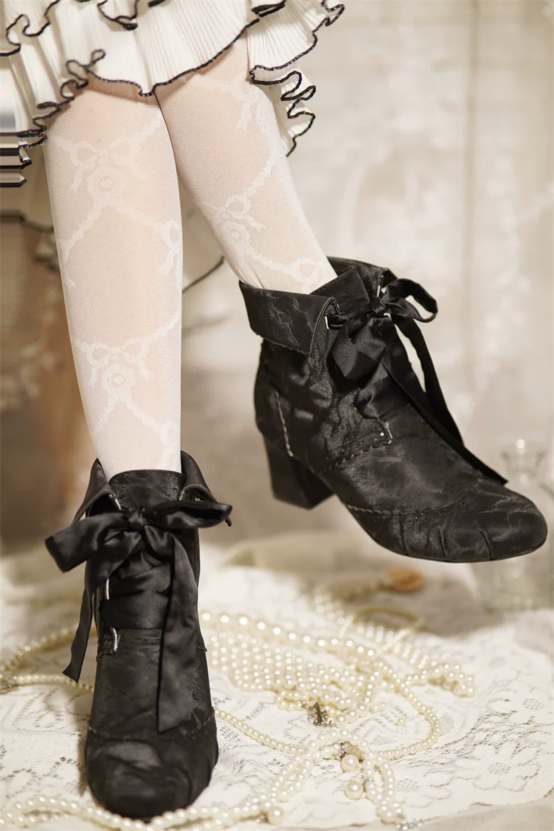 MR.Qiutian - Lady Incognita - Retro Lolita Ankle Boots, Size Zipper - Image 12
